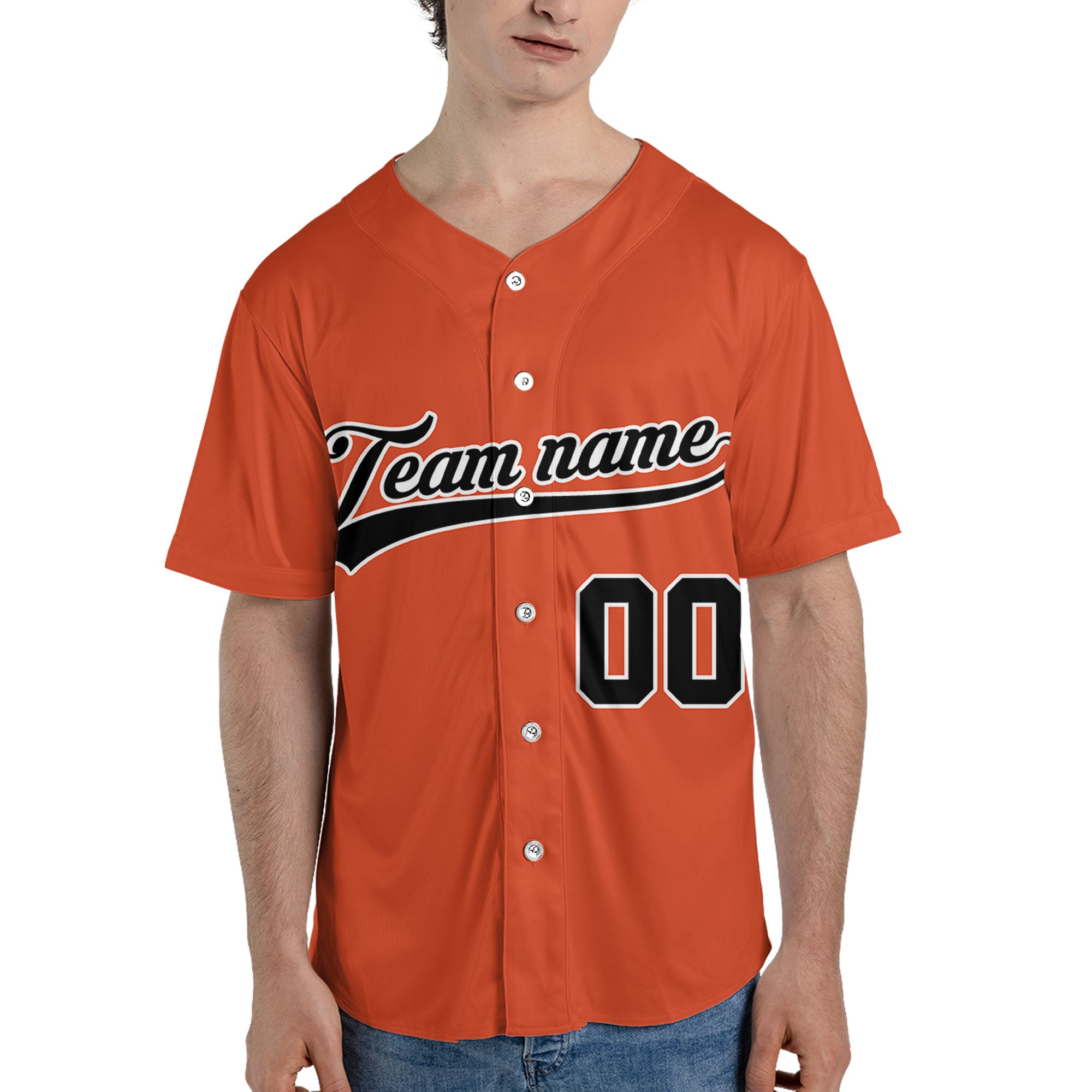 Custom-Orange-Black-Baseball-Jersey
