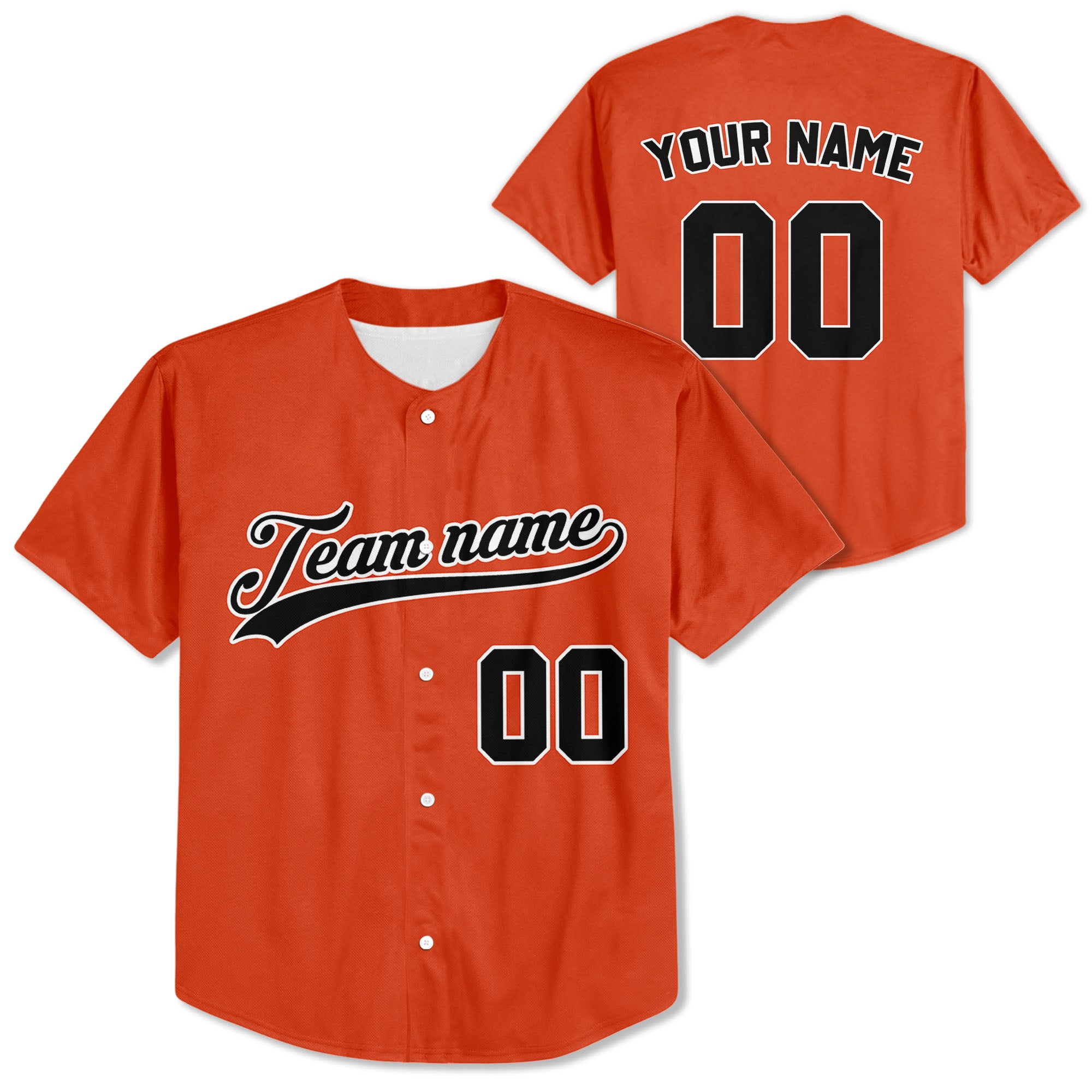 Custom-Orange-Black-Baseball-Jersey