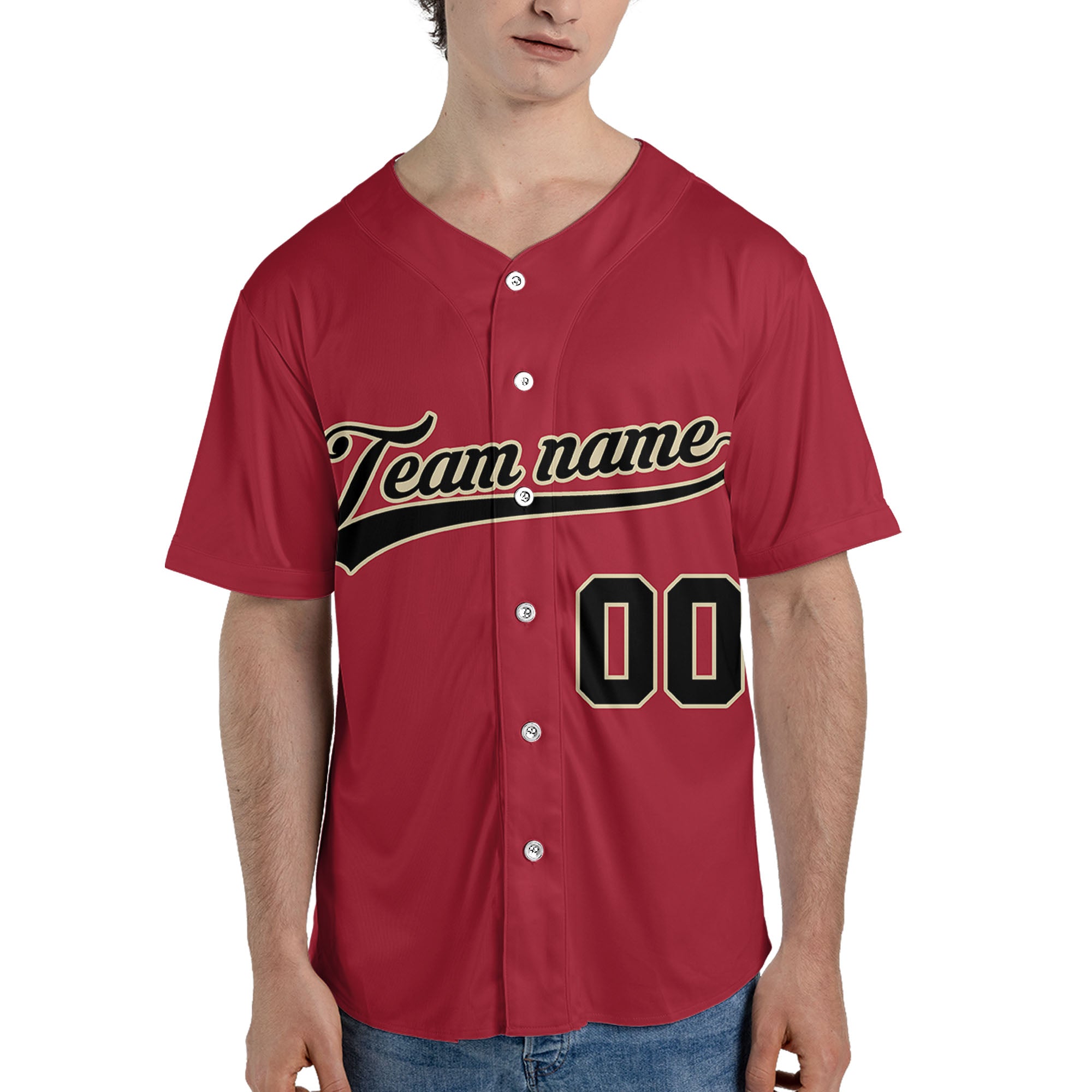 Custom-Red-Black-Baseball-Jersey