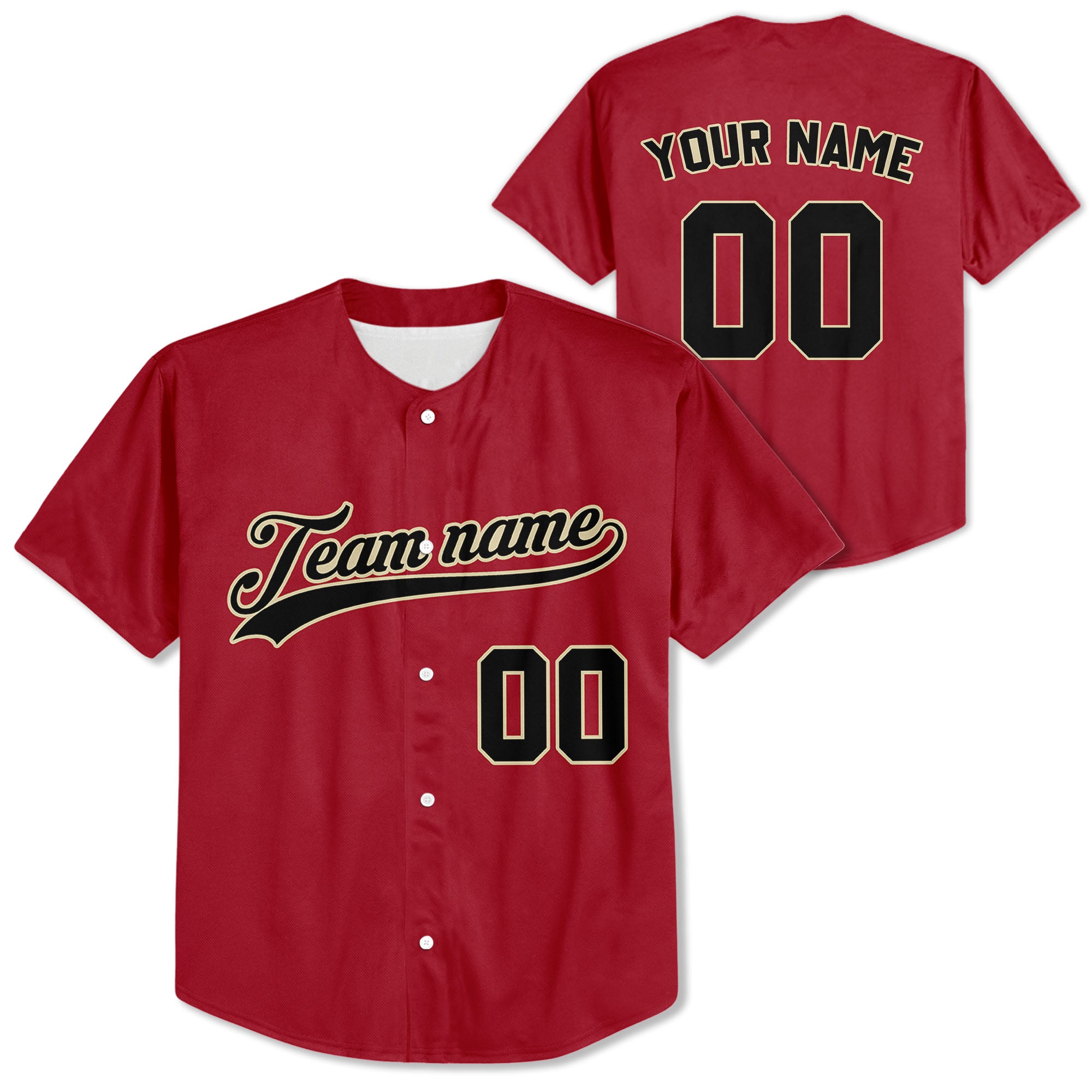 Custom-Red-Black-Baseball-Jersey