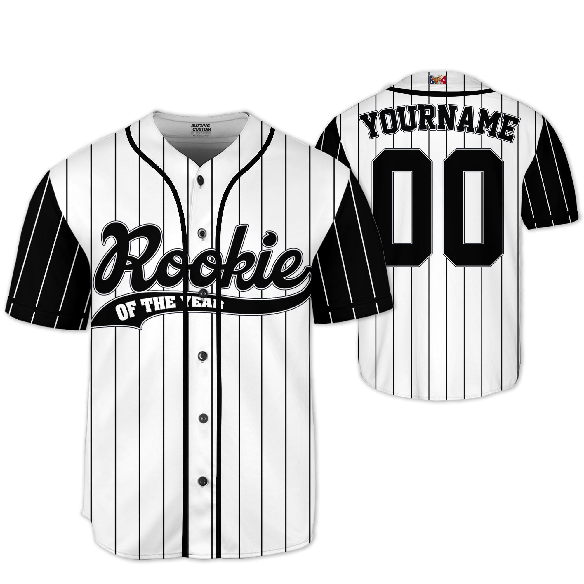 Custom Rookie of the Year Birthday Pinstripe Simple Navy Kid Baseball Jersey