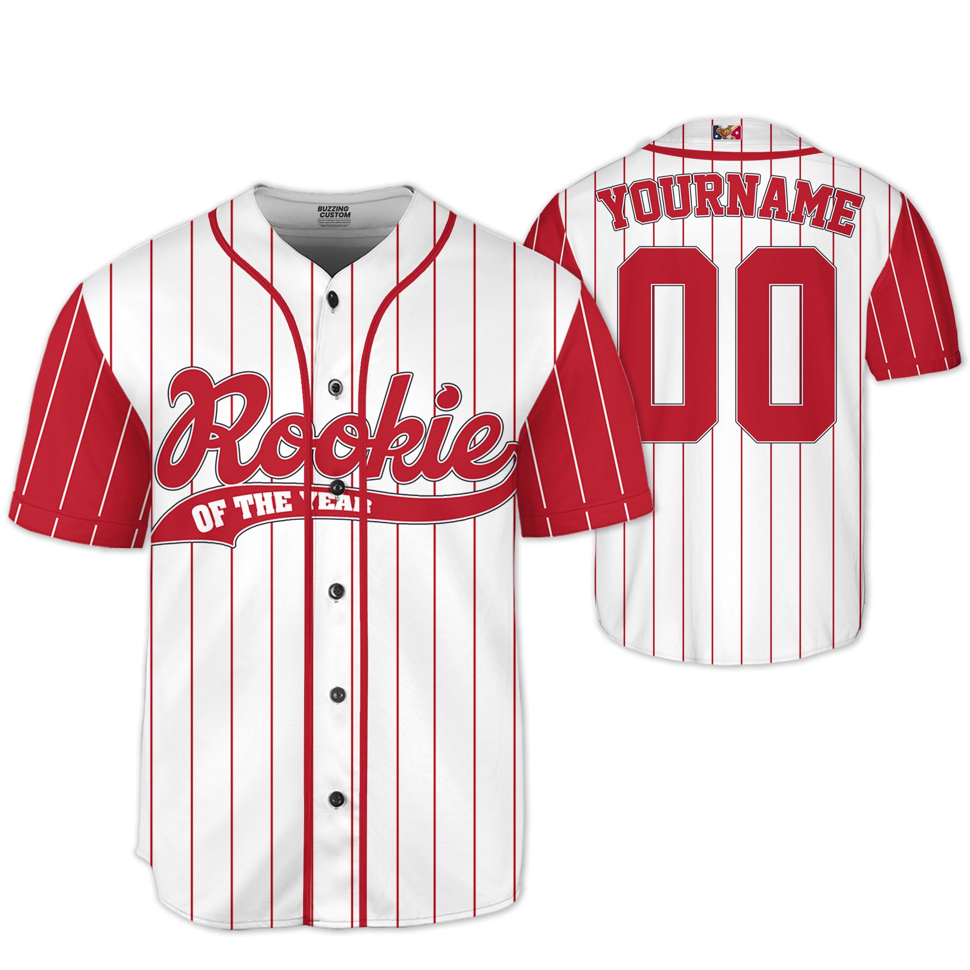 Custom Rookie of the Year Pinstripe Simple Black Kid Baseball Jersey
