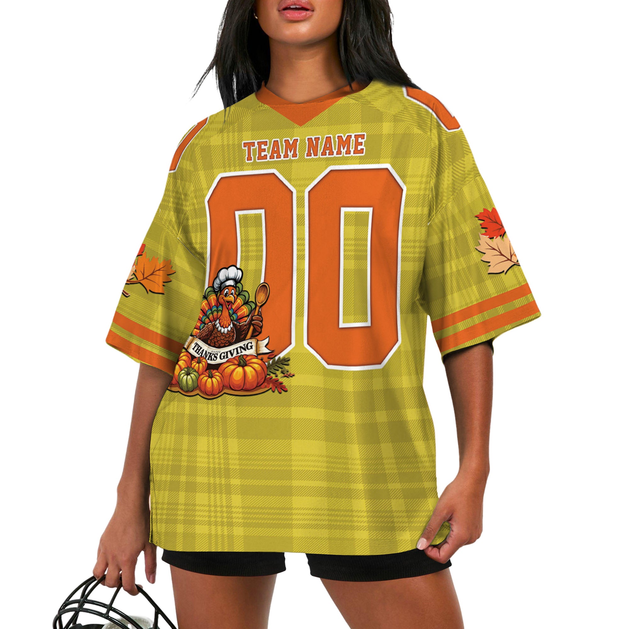 custom-thanksgiving-turkey-football-jersey-lime-green-tka88-3769