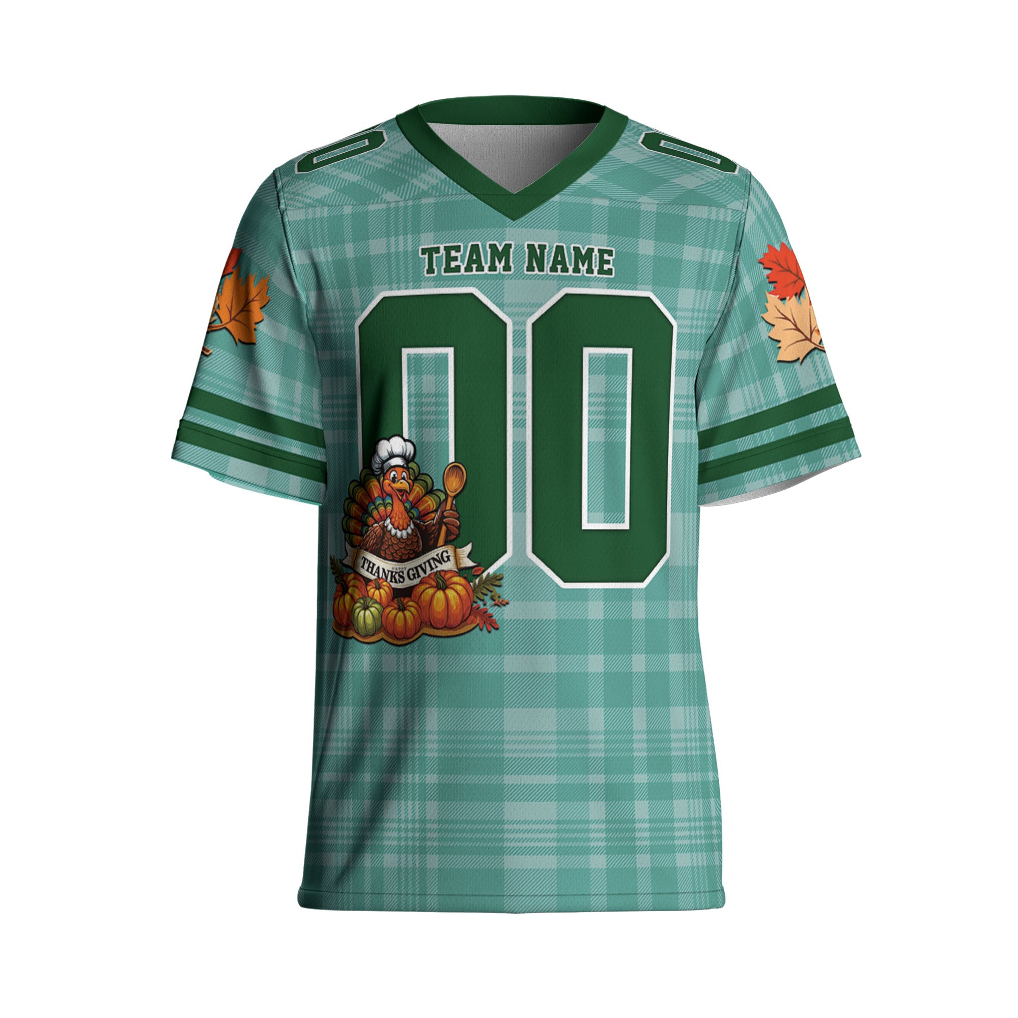 custom-thanksgiving-turkey-football-jersey-turquoise-tka88-6493