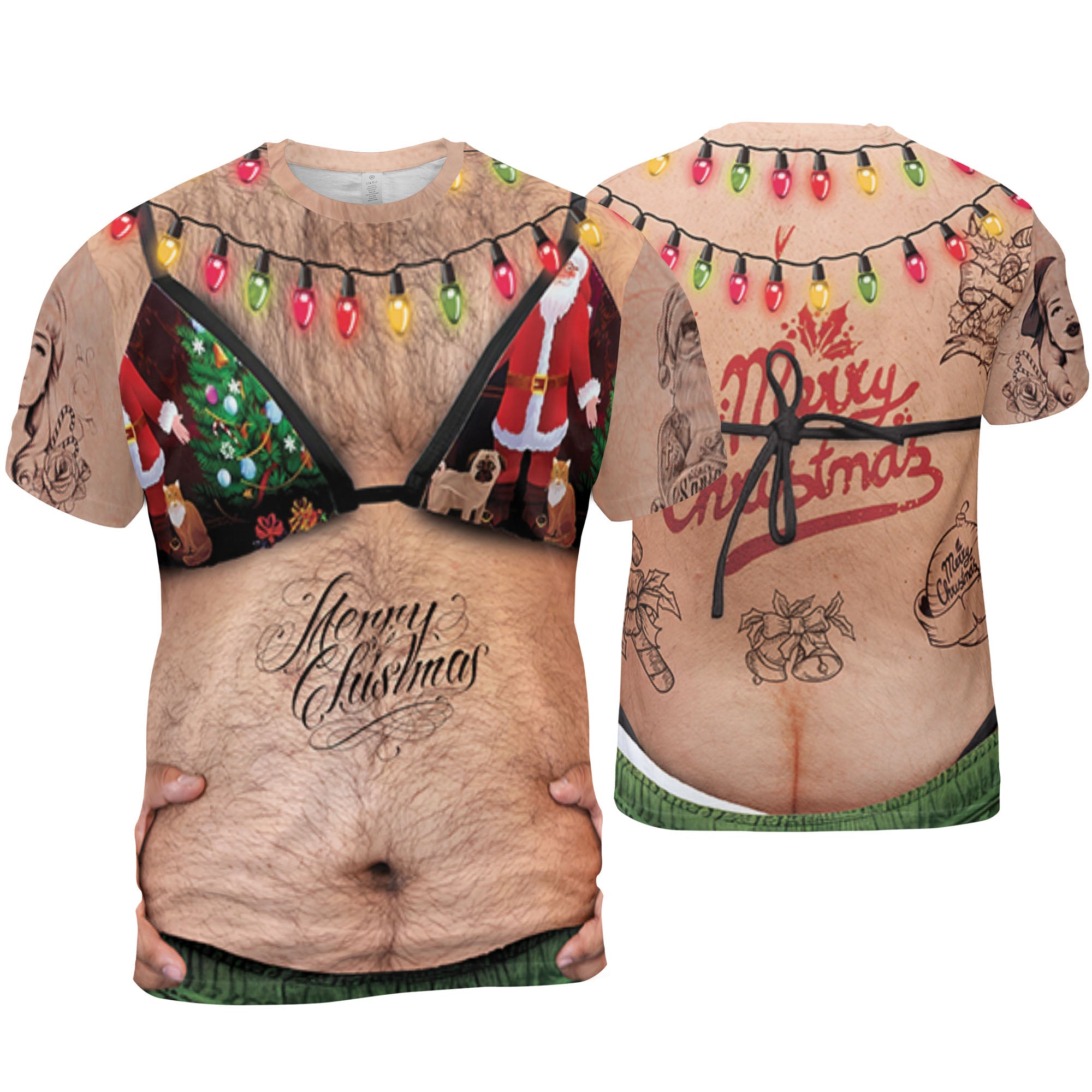 Custom Ugly Hairy Fat Bikini Funny Shirt Cosplay TKA34