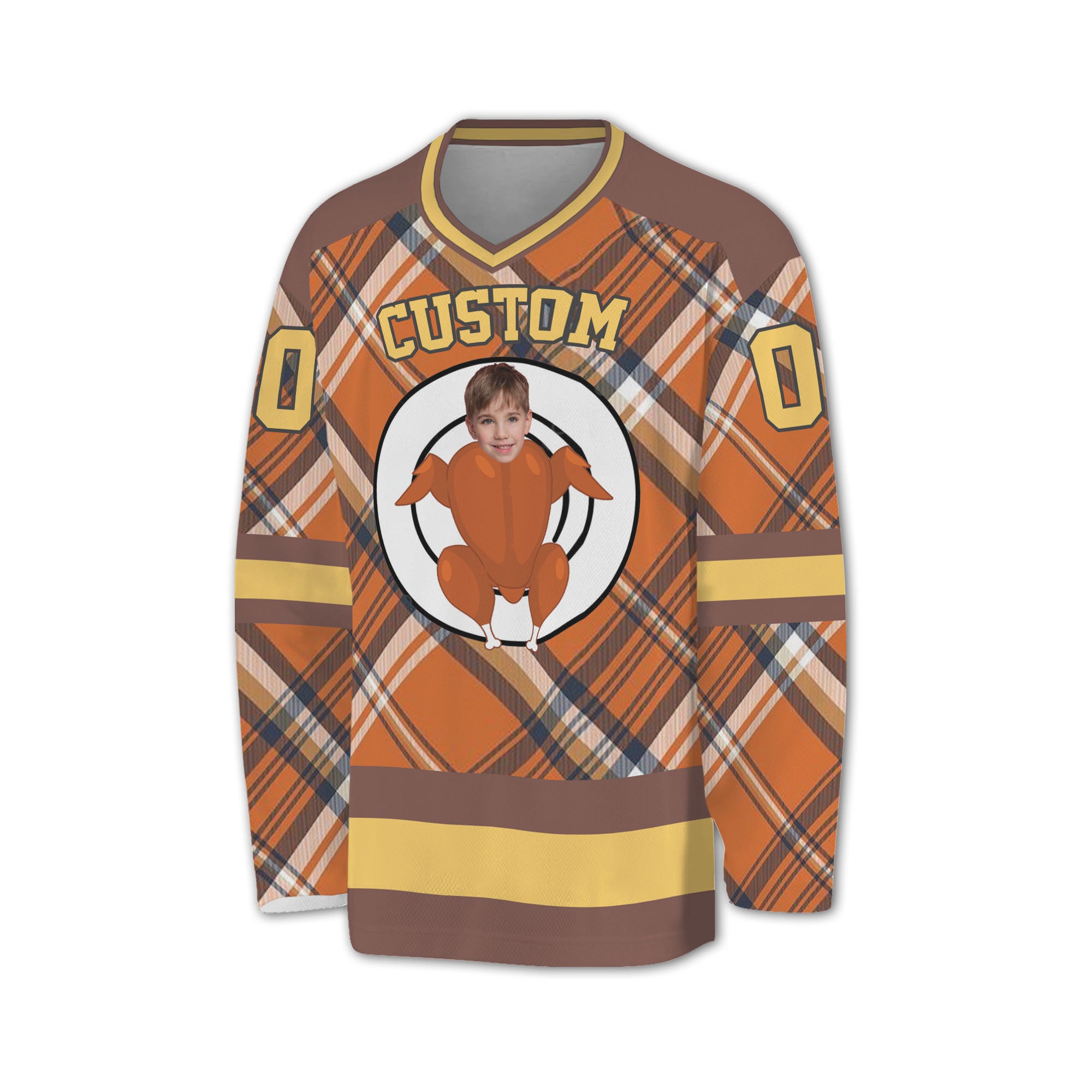 customized-funny-chichken-hockey-jersey-thanksgiving-pattern-orange-vdd36-9228