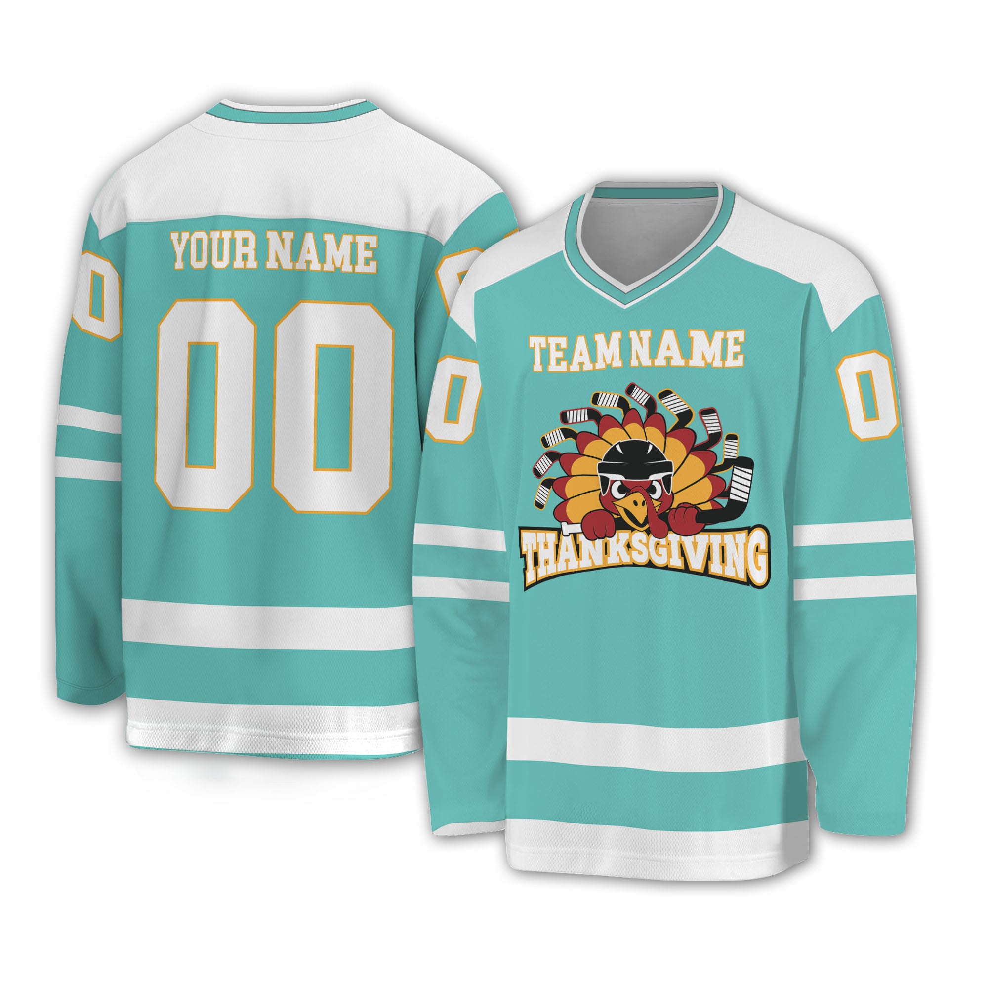 customized-hockey-jersey-thanksgiving-chicken-logo-aqua-blue-basic-vdd35-8695