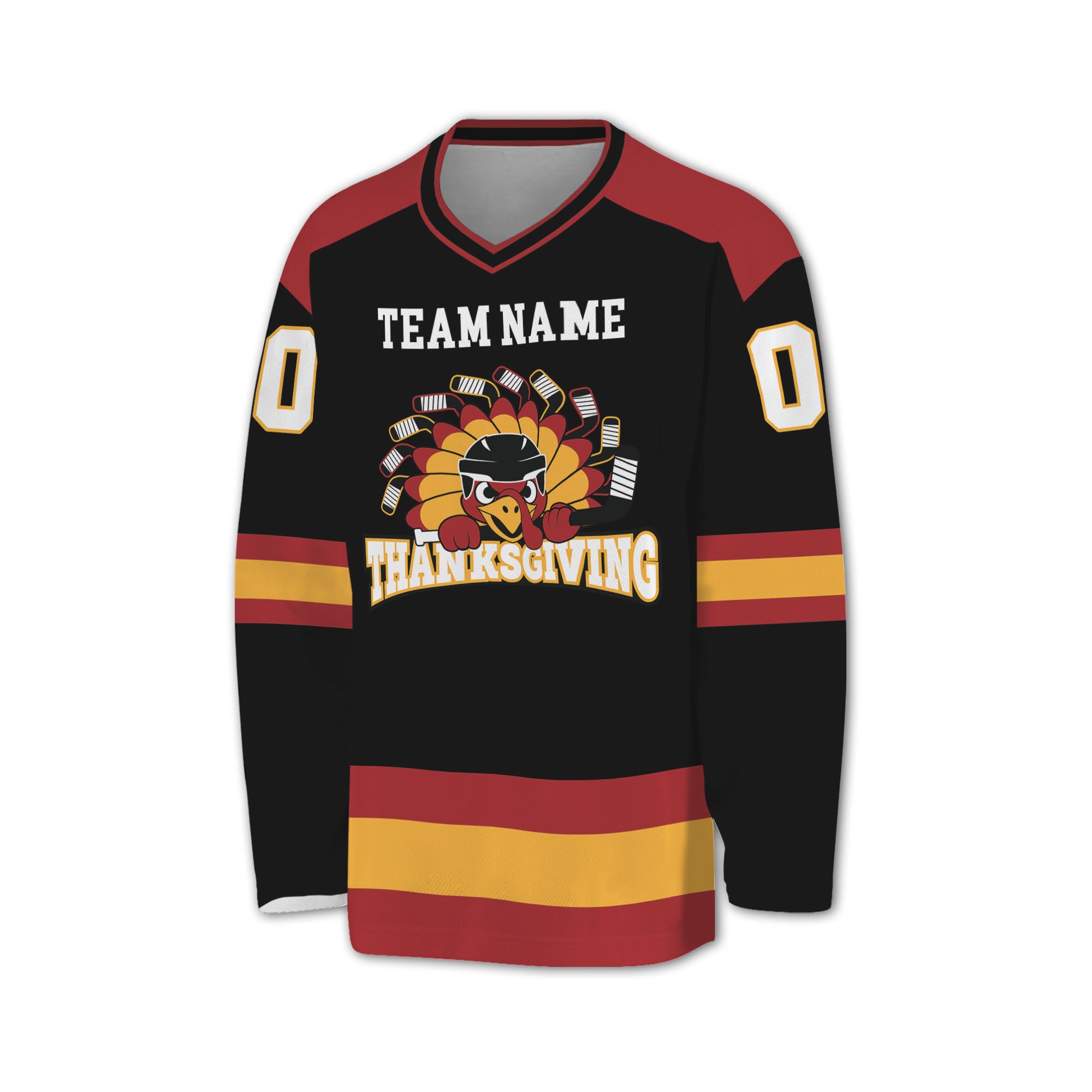 customized-hockey-jersey-thanksgiving-chicken-logo-black-basic-vdd35-7876
