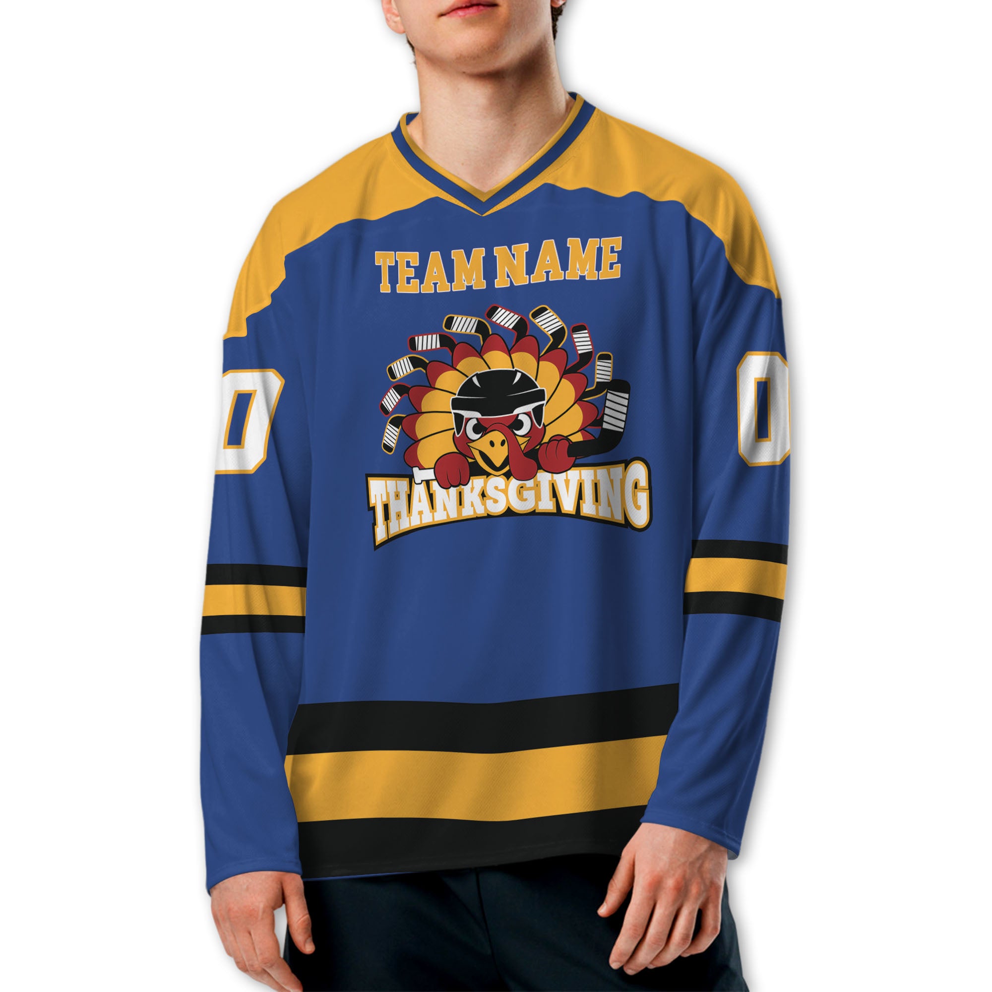 customized-hockey-jersey-thanksgiving-chicken-logo-blue-basic-vdd35-1017