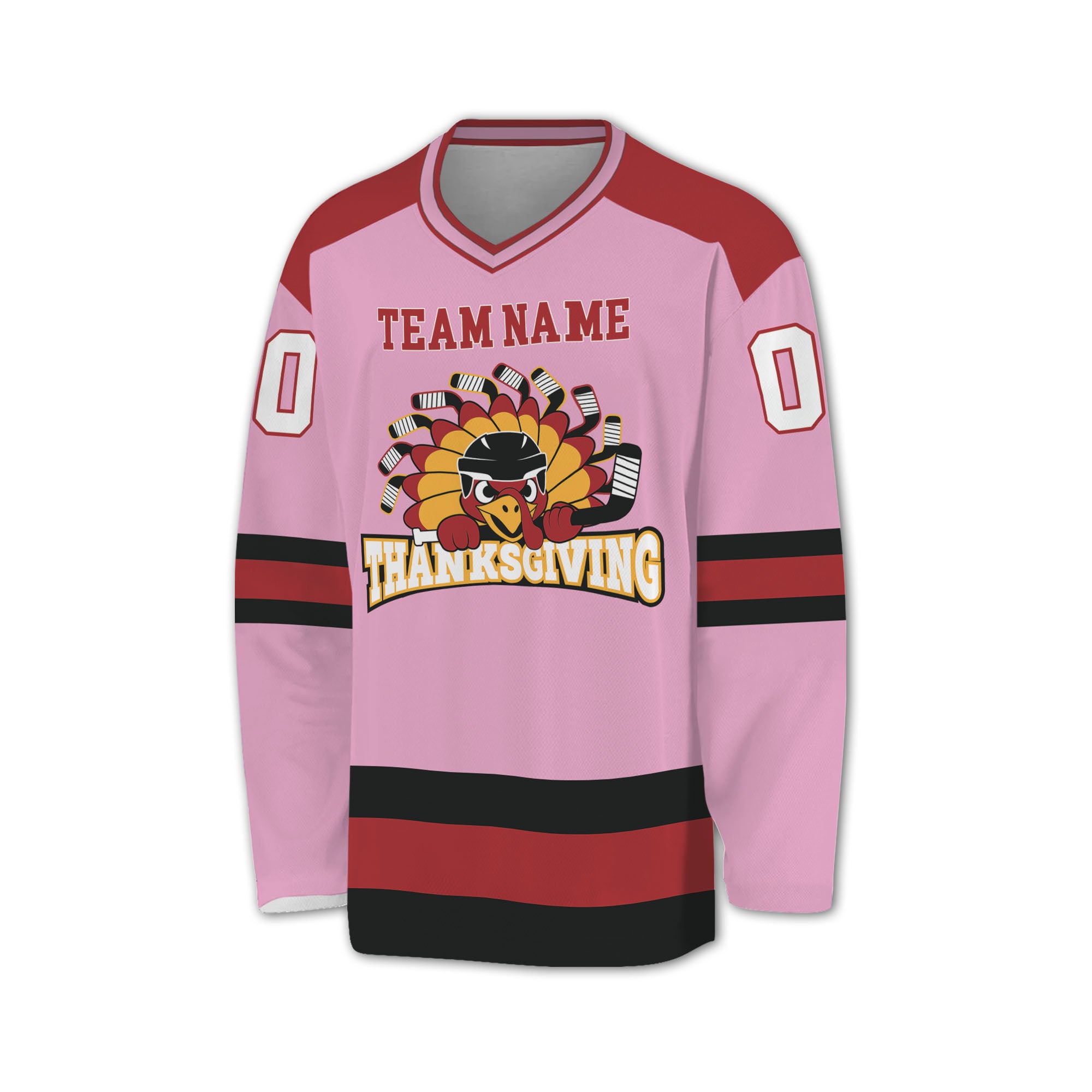 customized-hockey-jersey-thanksgiving-chicken-logo-pink-basic-vdd35-9755