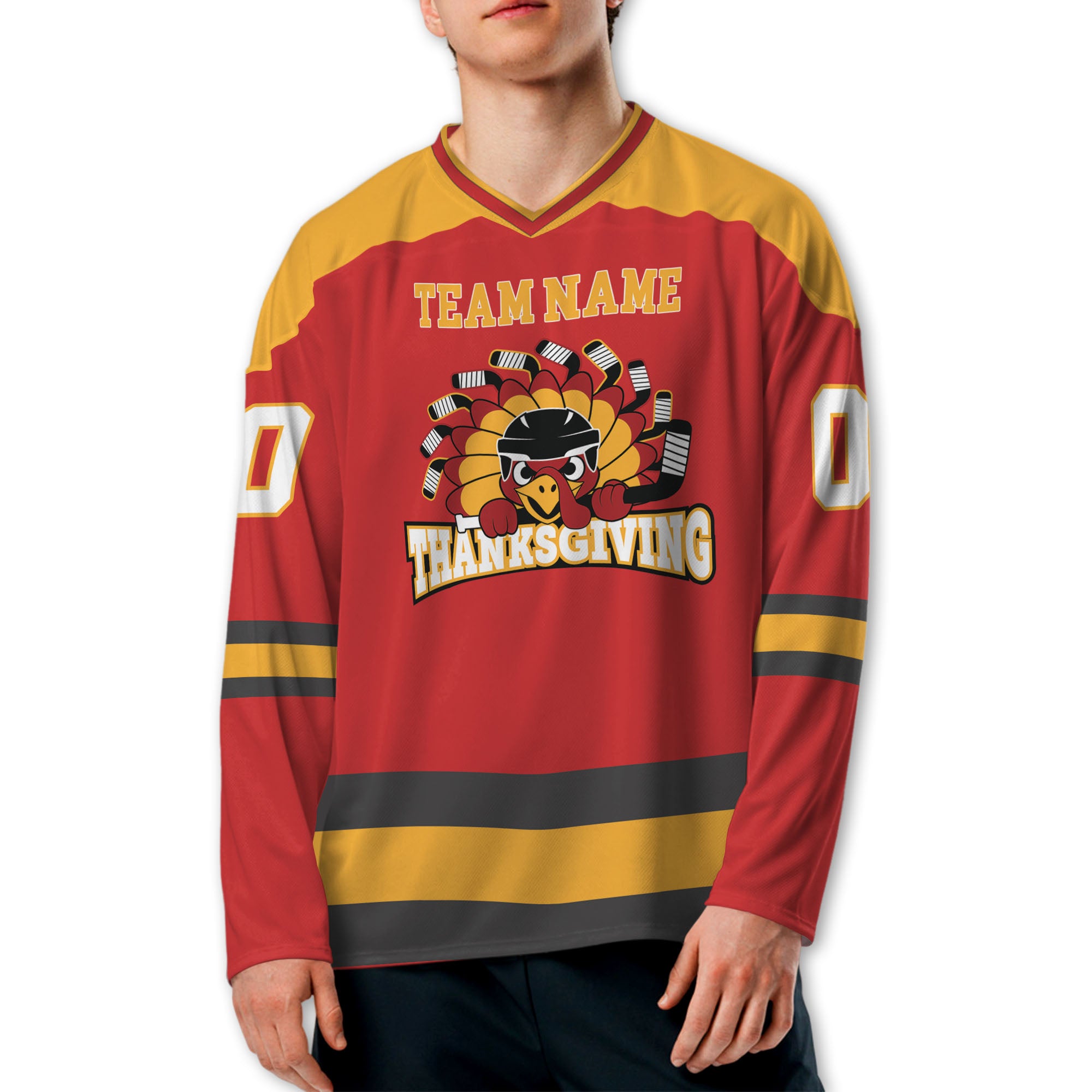 customized-hockey-jersey-thanksgiving-chicken-logo-red-basic-vdd35-9202