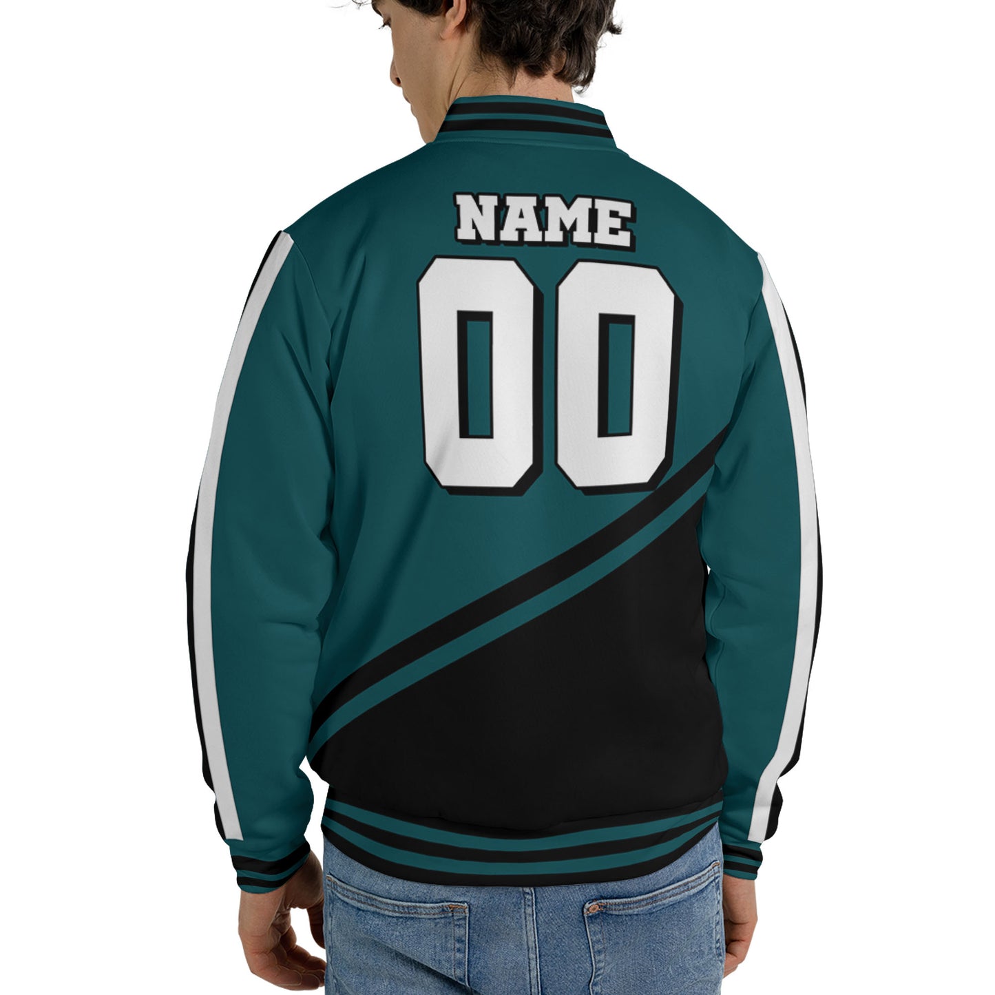 customized-name-and-number-football-varsity-jacket-diagonal-stripes-green-and-black-vdd20-7511