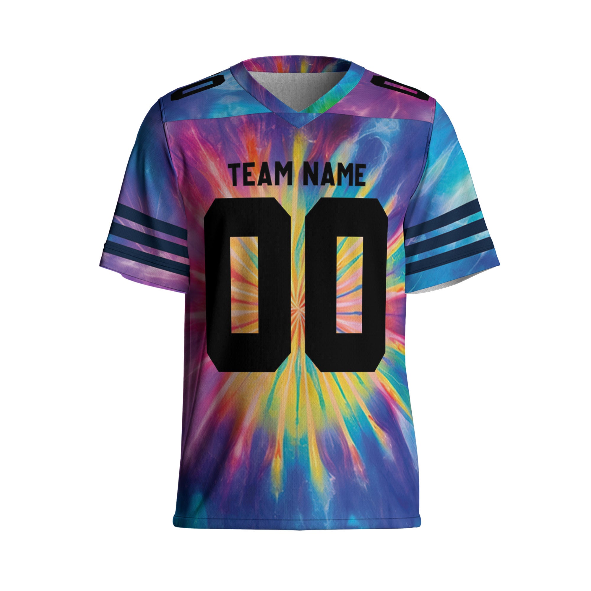Customized name and team tie dye football jersey shirt 01 CA01