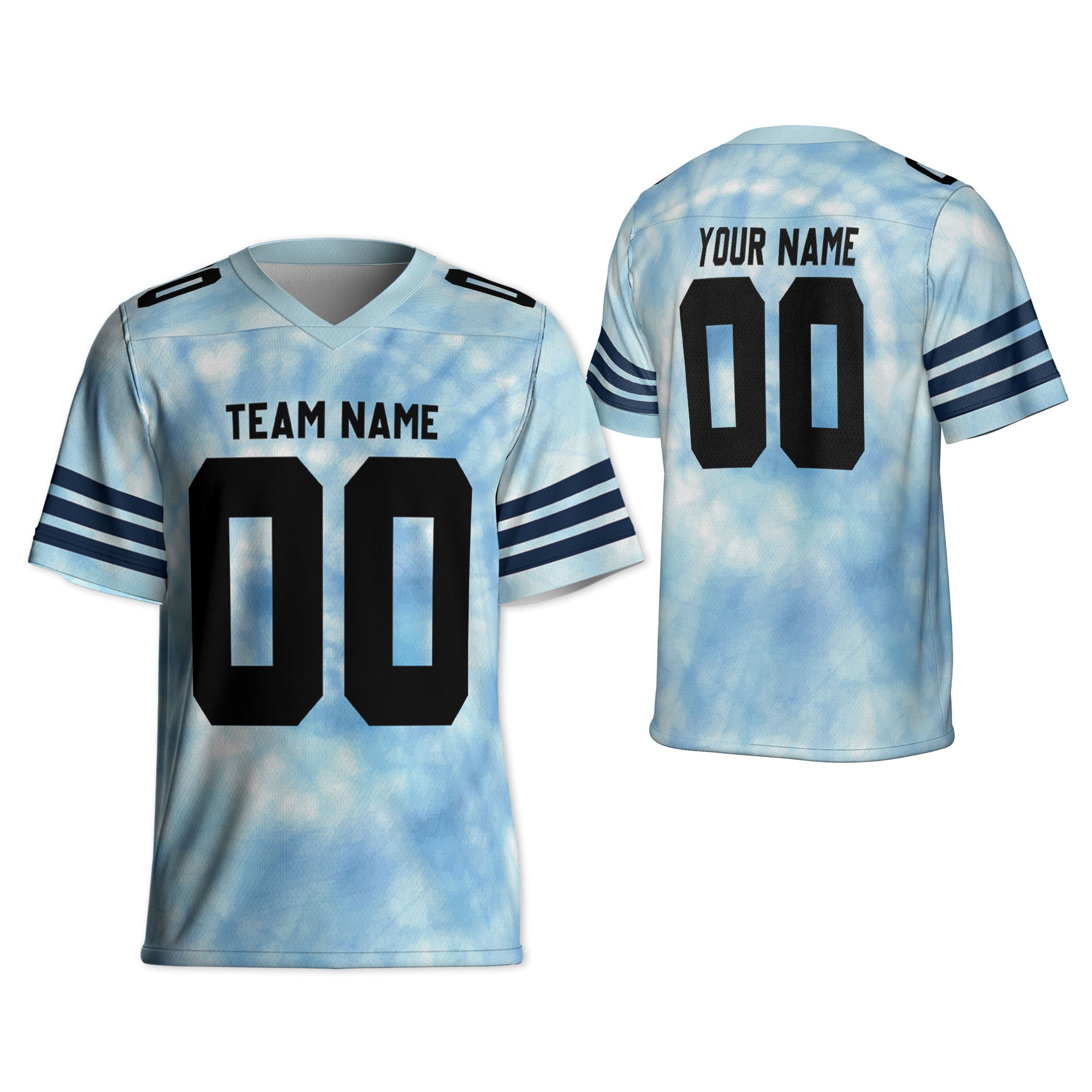 Customized name and team tie dye football jersey shirt 02 CA01