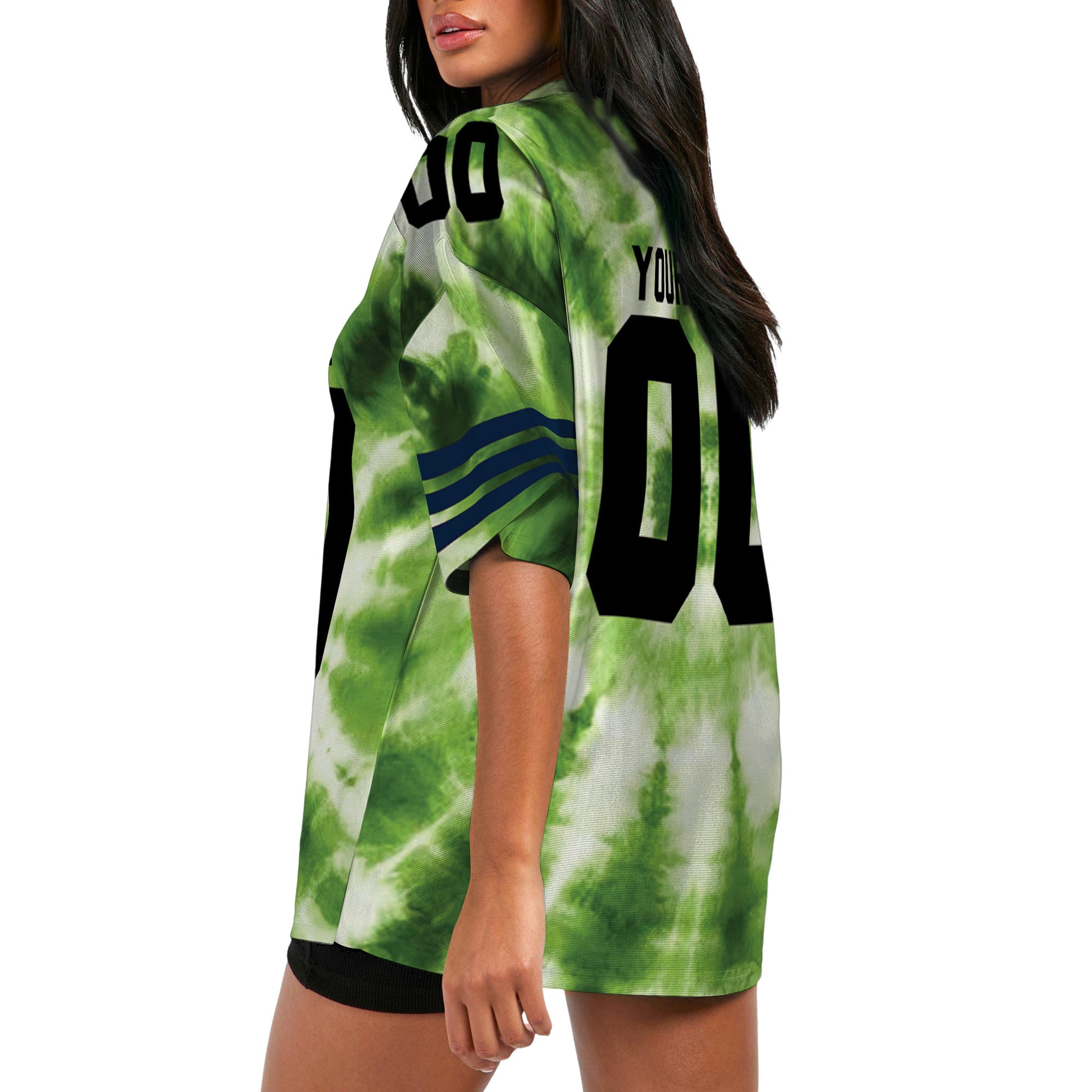 Customized name and team tie dye football jersey shirt 04 CA01