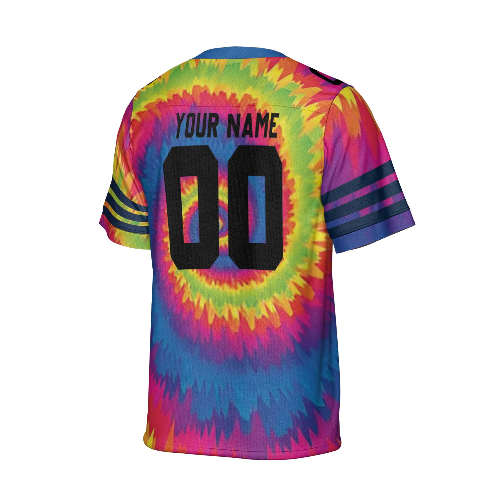 Customized name and team tie dye football jersey shirt 08 CA01
