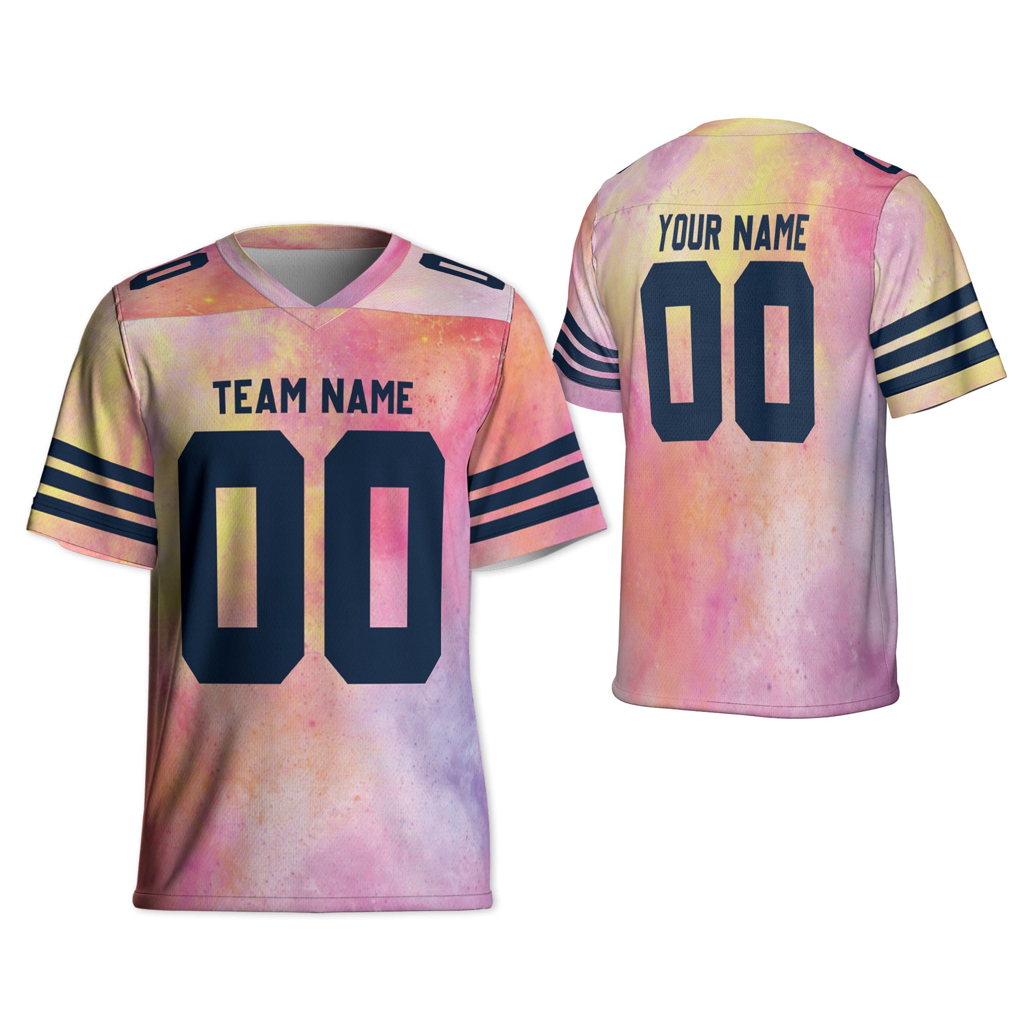 Customized name and team tie dye football jersey shirt 10 CA01
