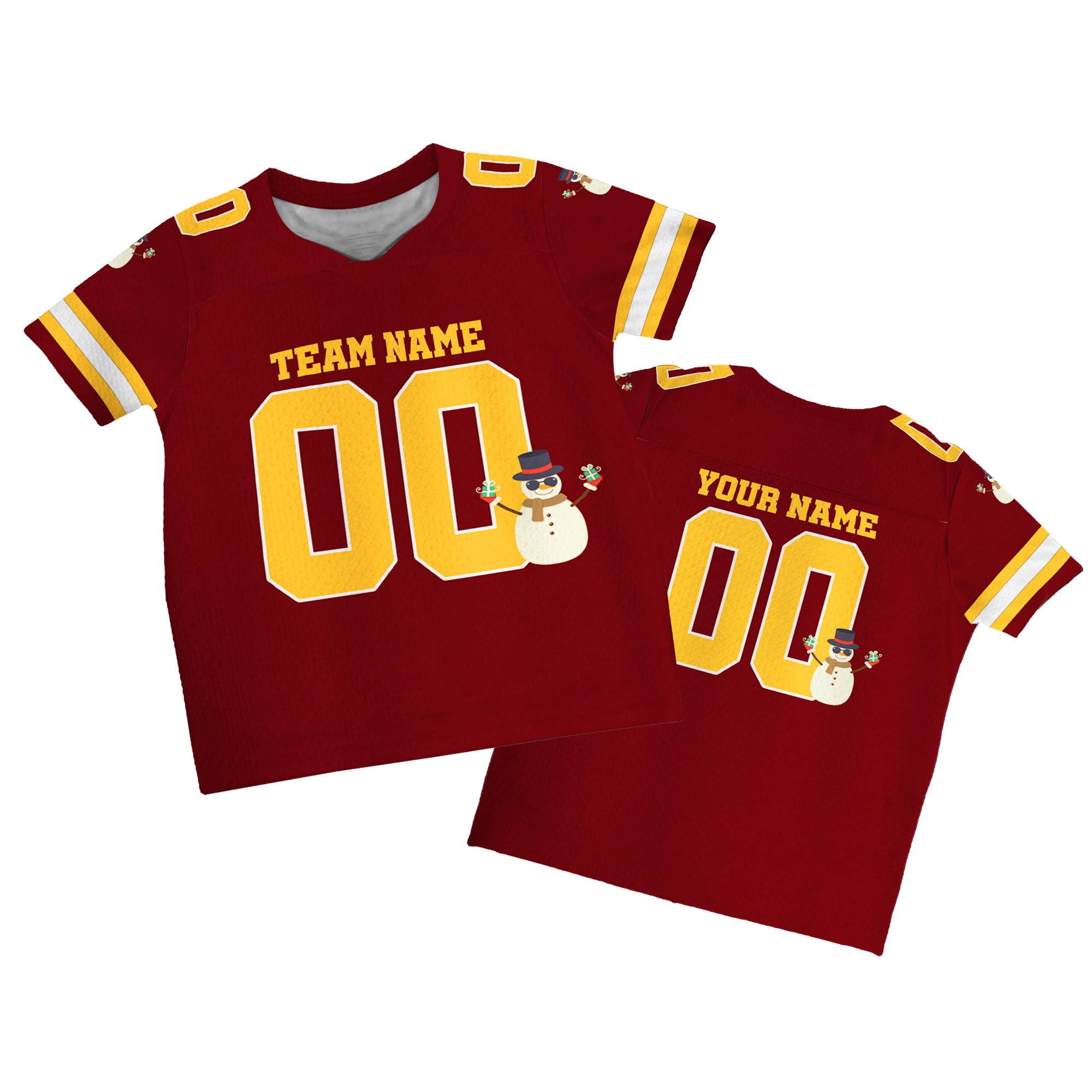 customized-snowman-football-jersey-burgundy-and-gold-american-football-vdd21-3709