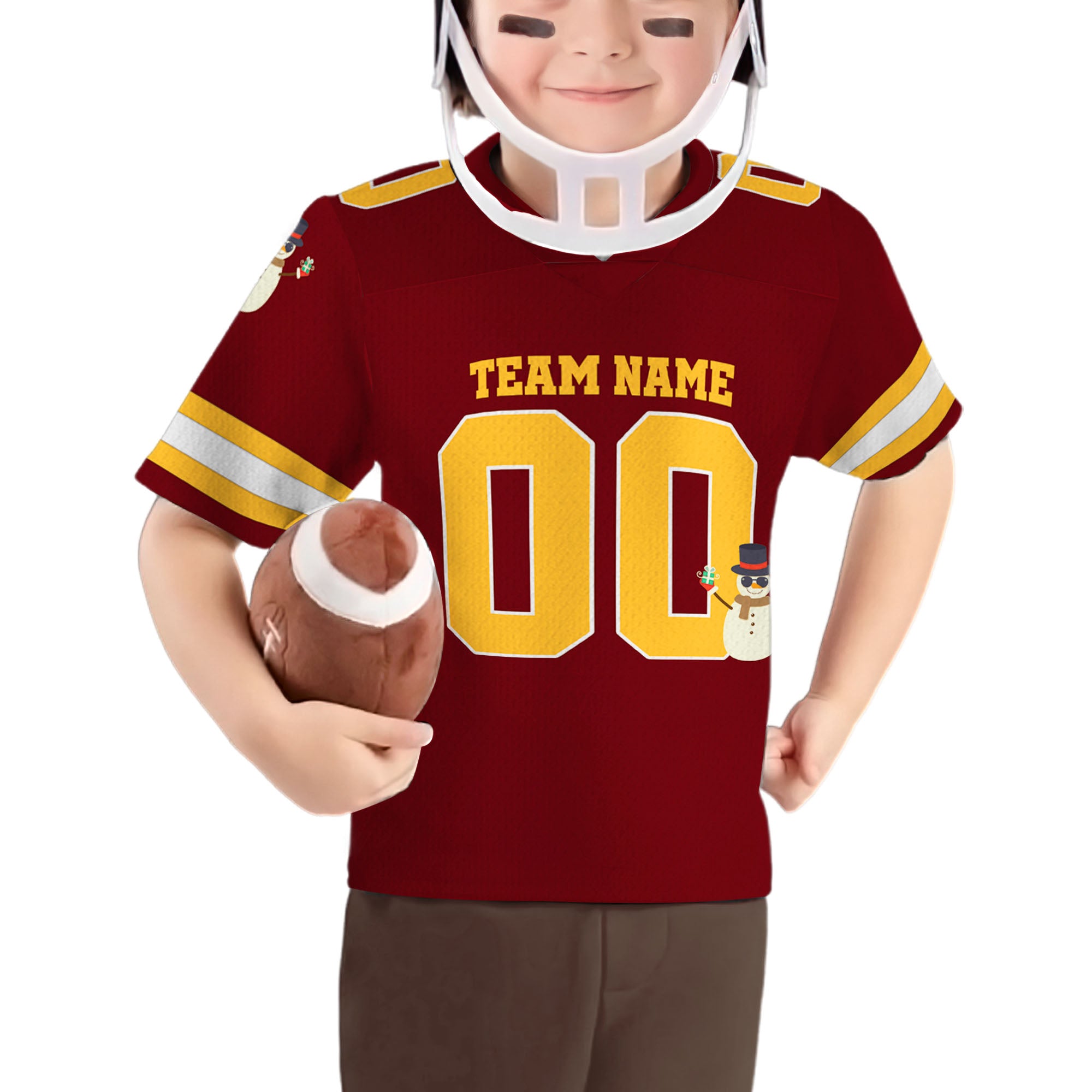 customized-snowman-football-jersey-burgundy-and-gold-american-football-vdd21-3709