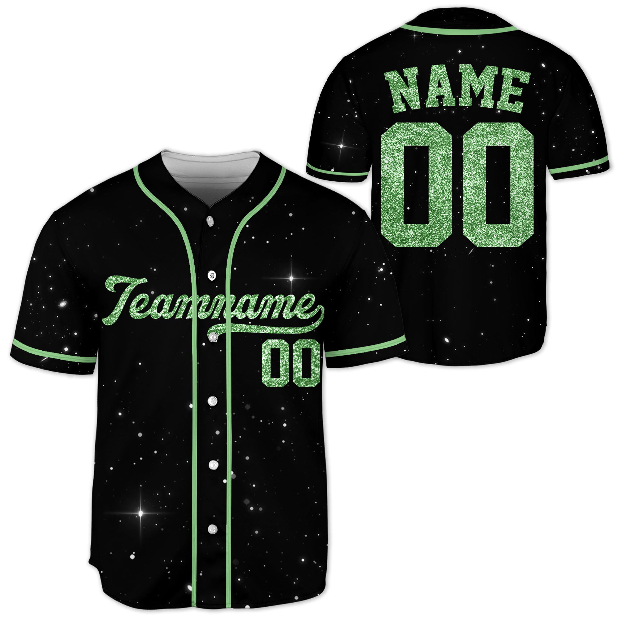 Green-Custom-Team-Name-And-Number-Personalized-Baseball-Jersey-Collection