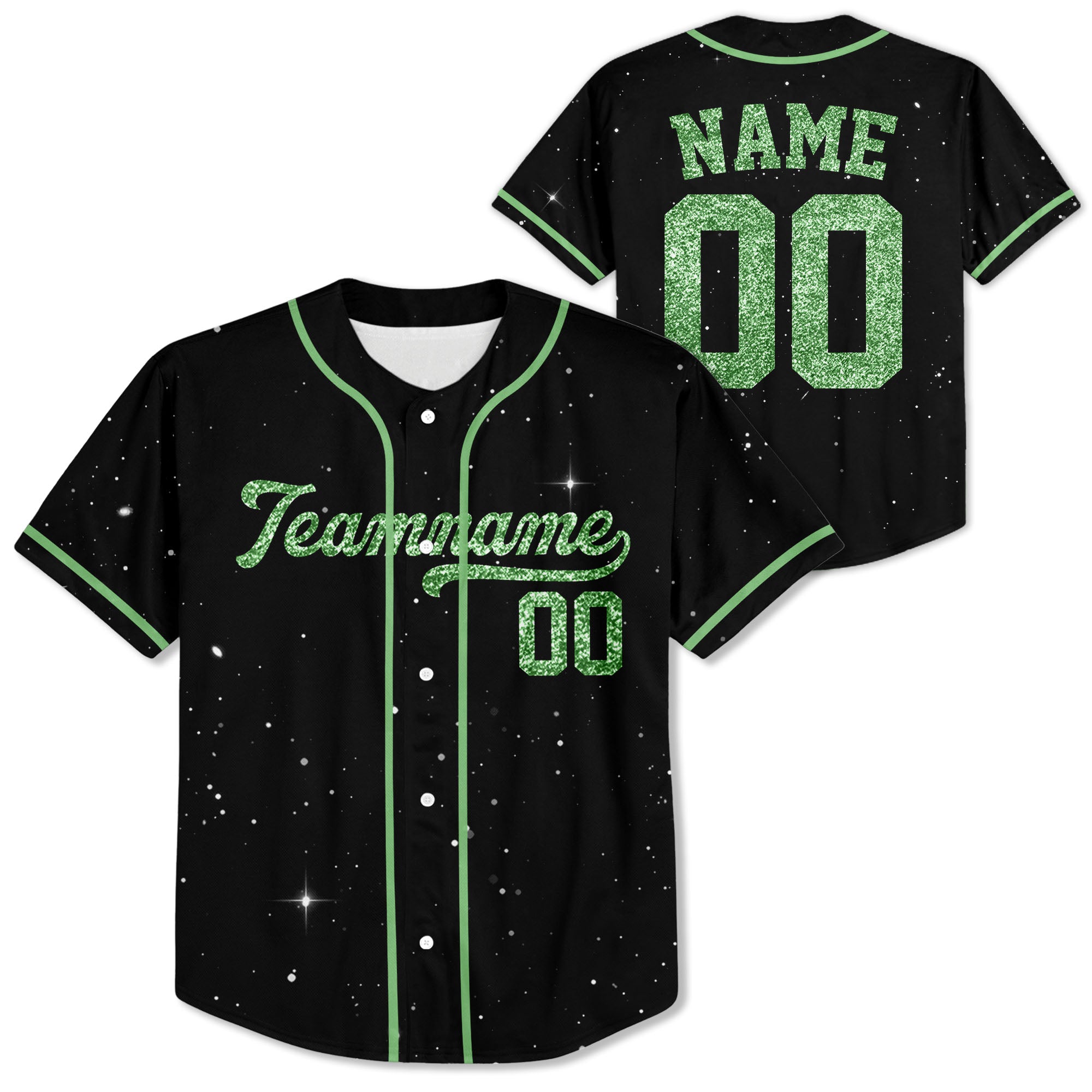 Green-Custom-Team-Name-And-Number-Personalized-Baseball-Jersey-Collection