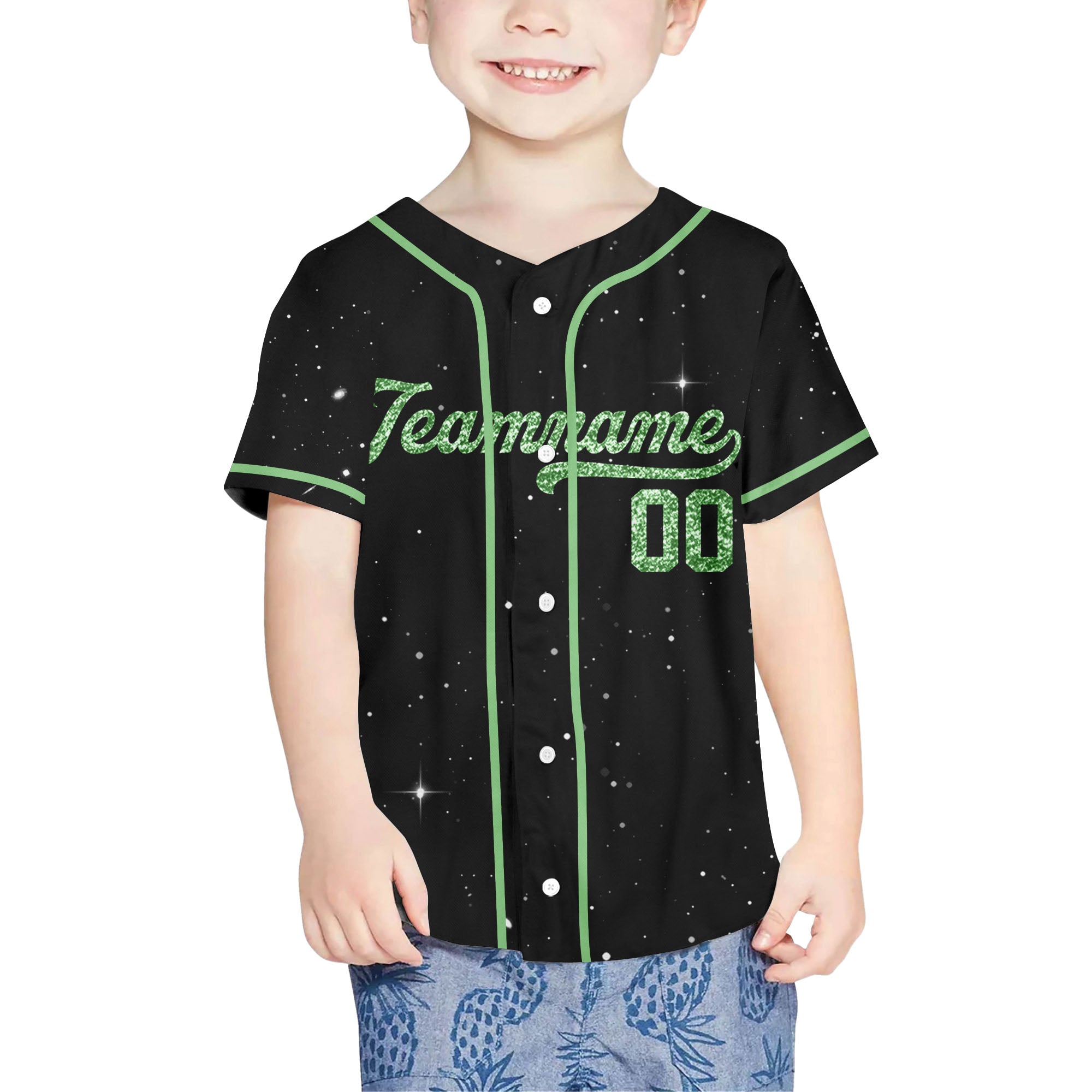Green-Custom-Team-Name-And-Number-Personalized-Baseball-Jersey-Collection
