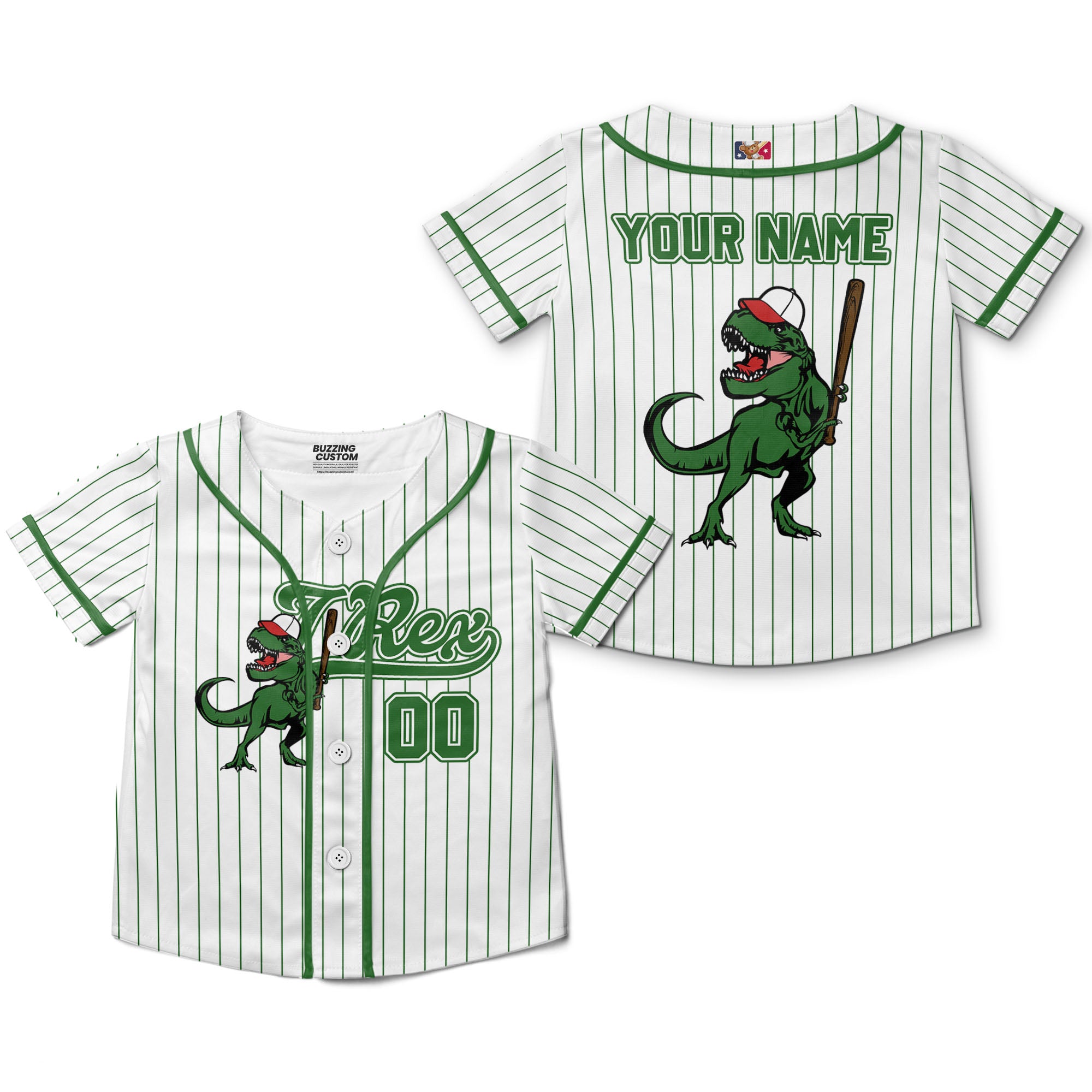 personalize-dinosaur-t-rex-playing-baseball-jersey-green-i1-7980