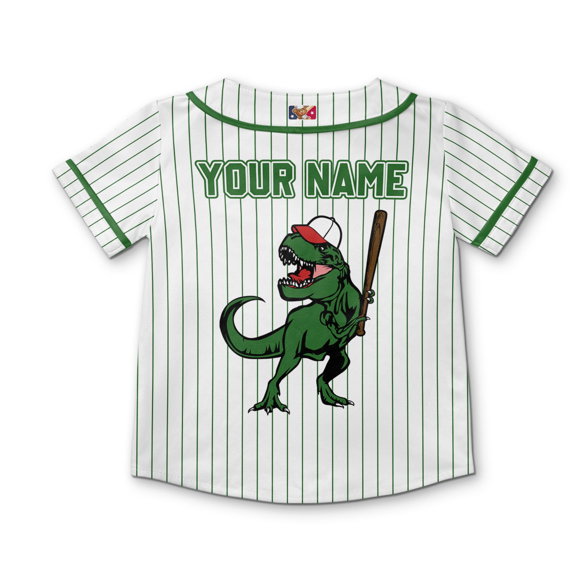 personalize-dinosaur-t-rex-playing-baseball-jersey-green-i1-7980