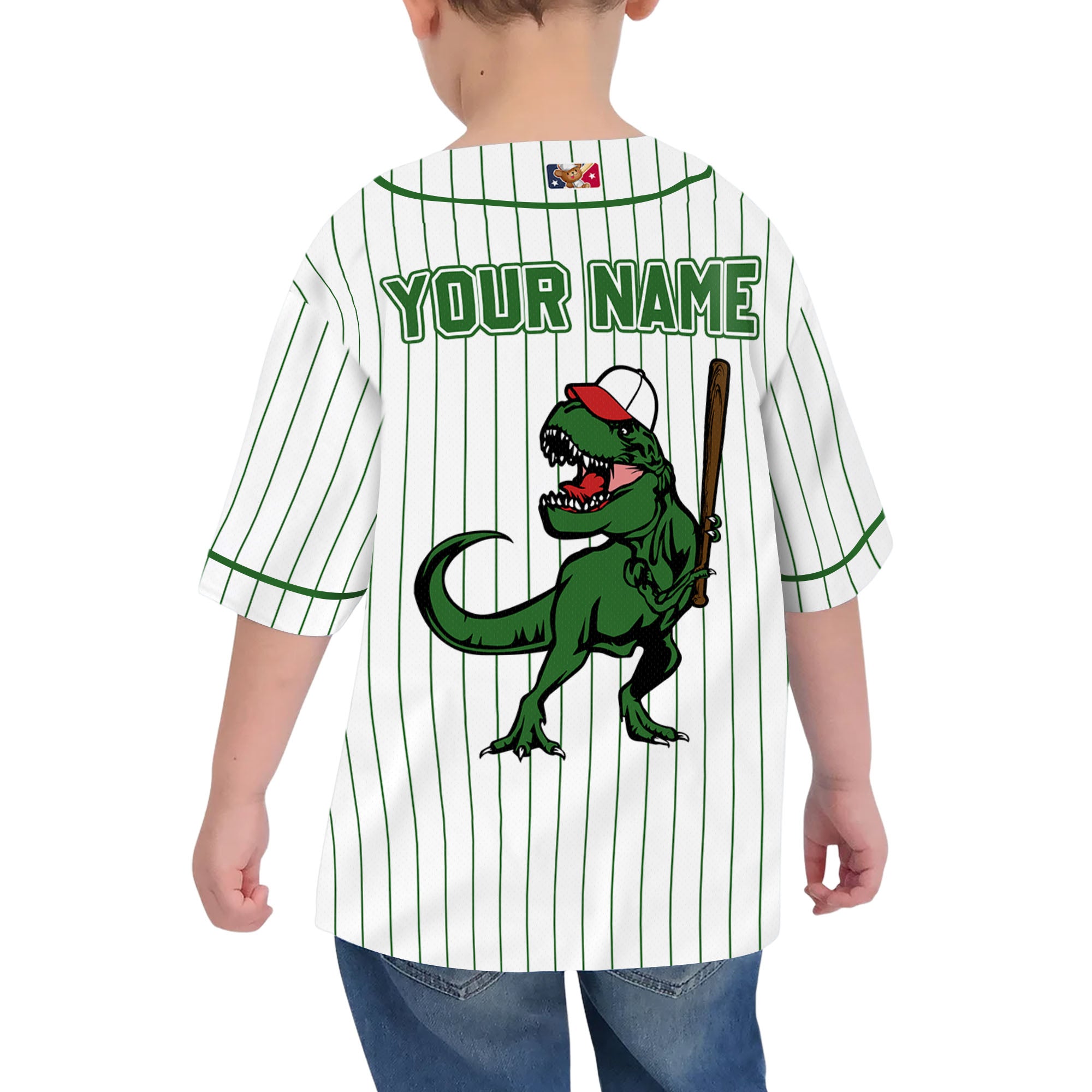 personalize-dinosaur-t-rex-playing-baseball-jersey-green-i1-7980