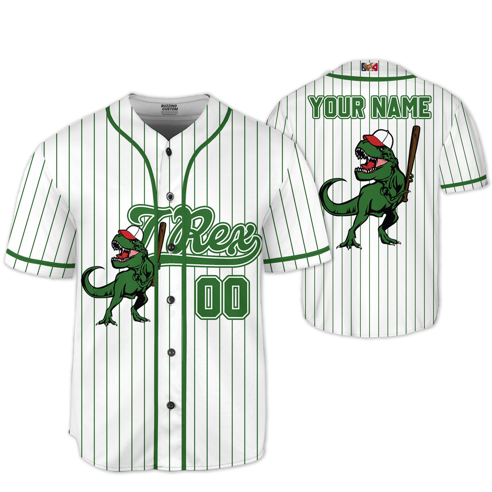 personalize-dinosaur-t-rex-playing-baseball-jersey-green-i1-7980