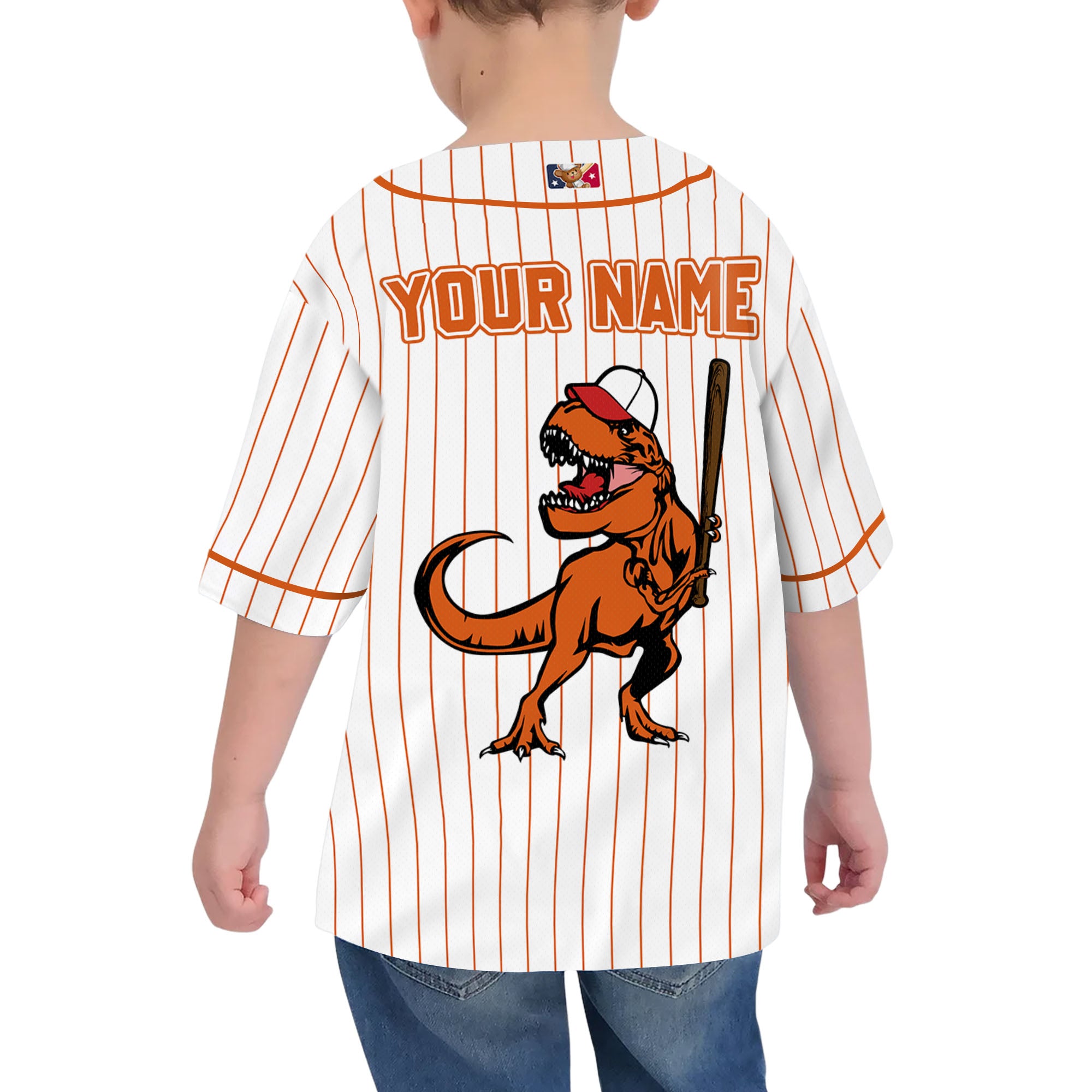 personalize-dinosaur-t-rex-playing-baseball-jersey-orange-i1-1613
