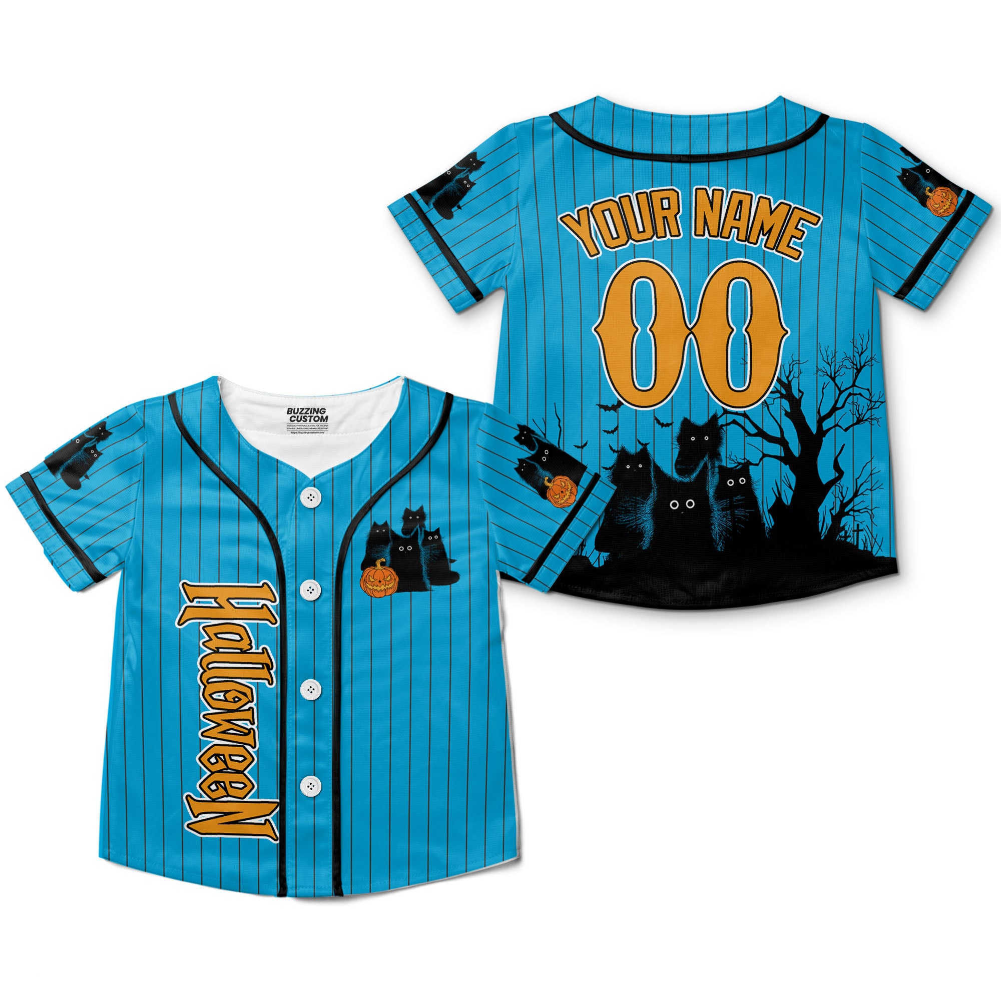 personalize-halloween-black-cat-blue-striped-i1-5829