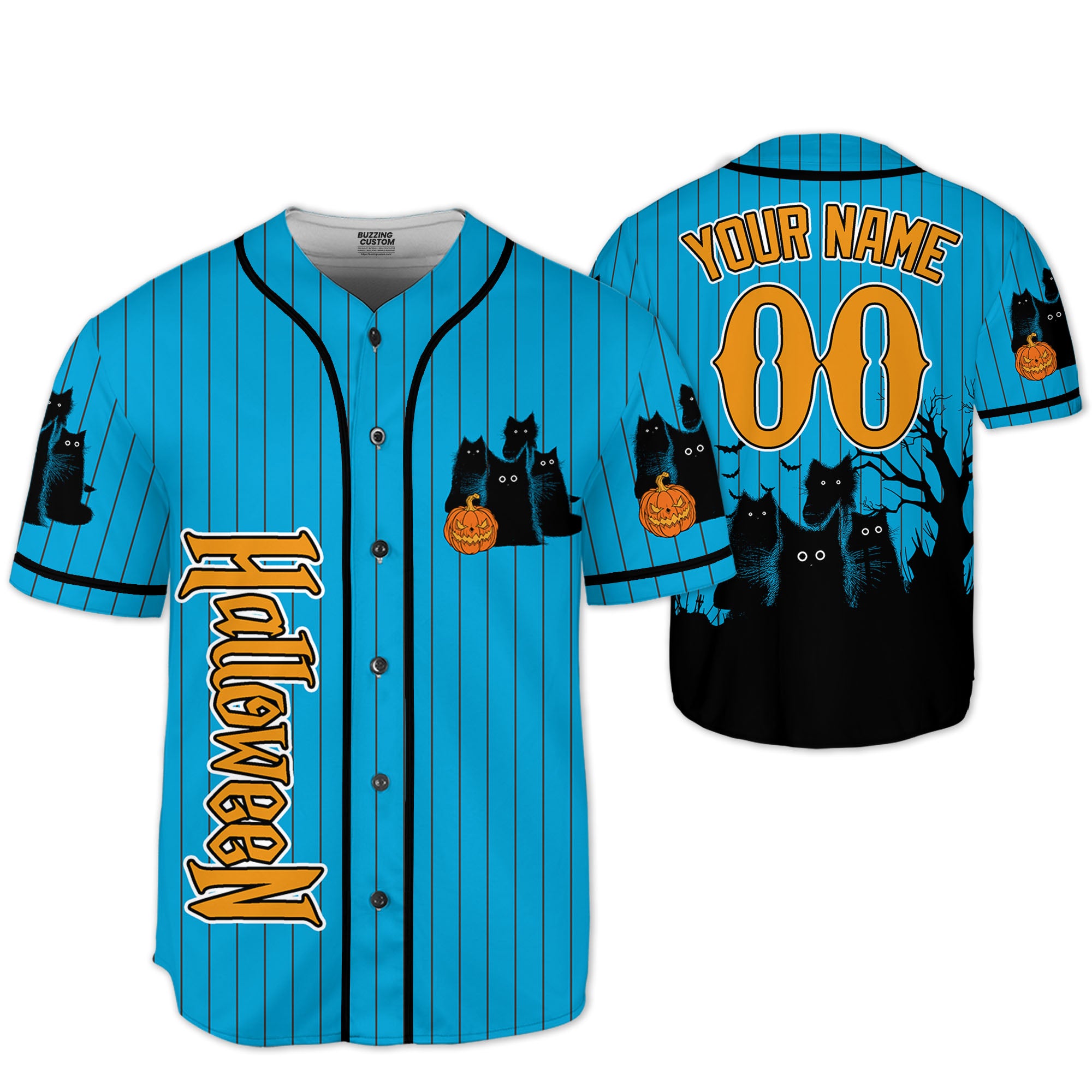 personalize-halloween-black-cat-blue-striped-i1-5829