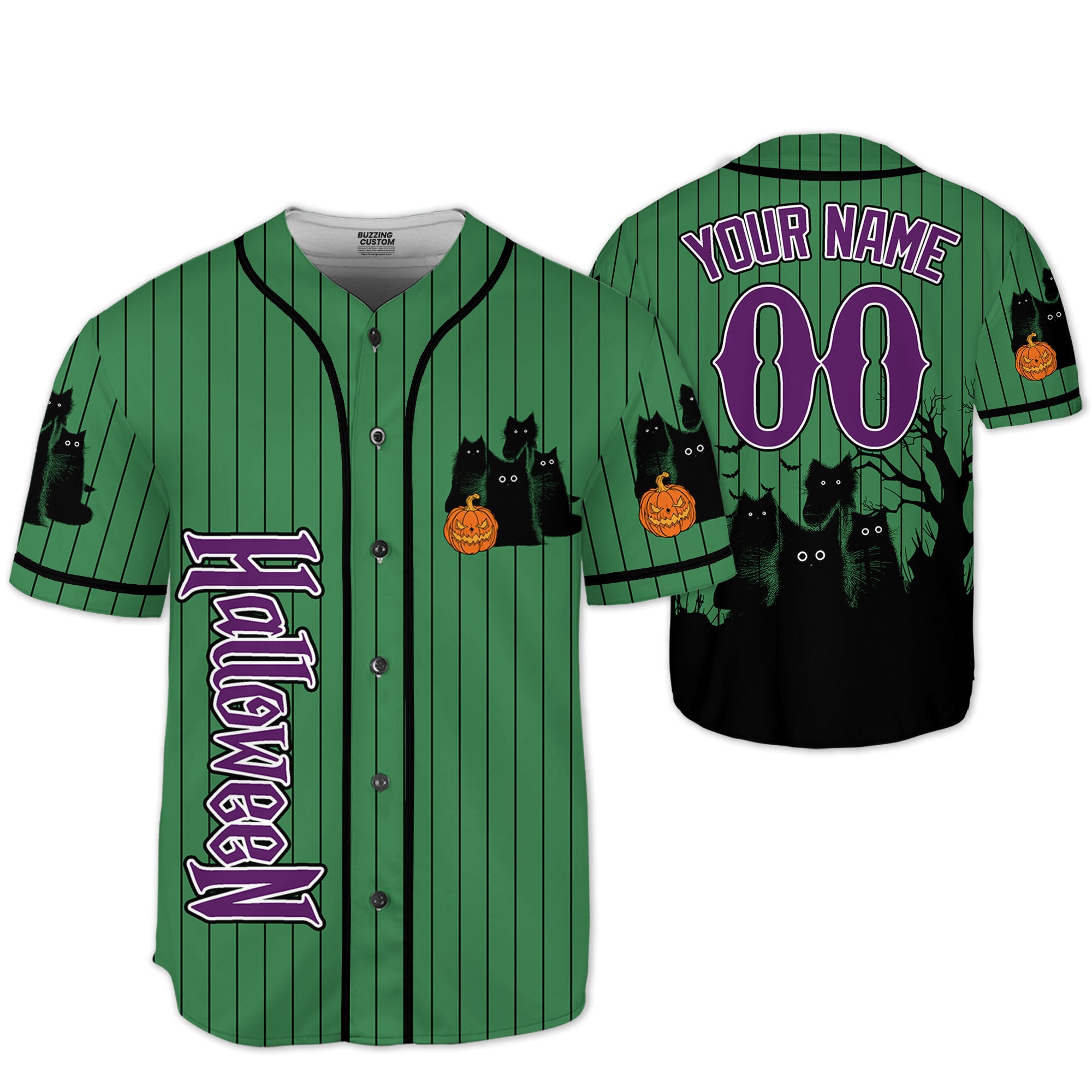 personalize-halloween-black-cat-green-striped-i1-5312