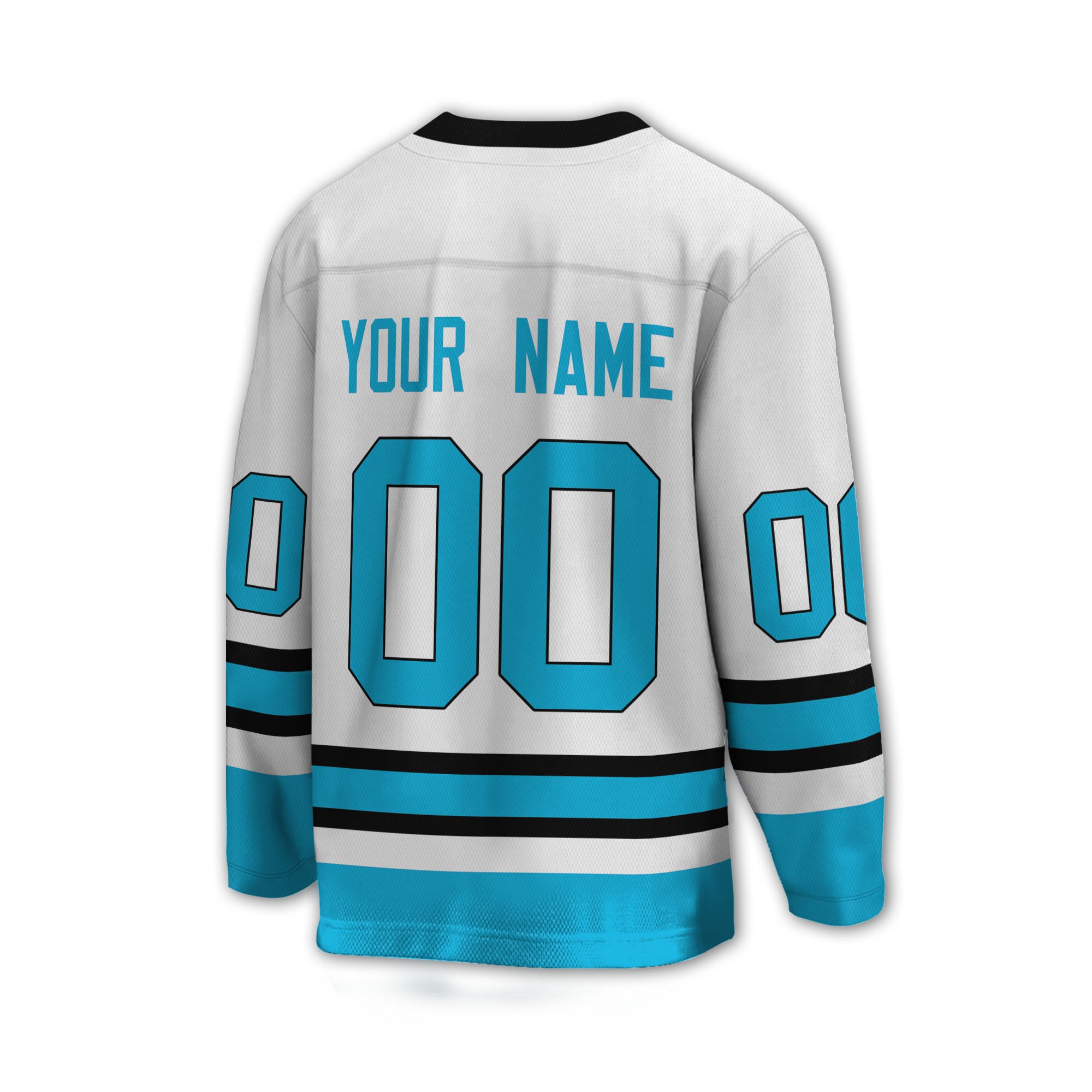 Personalize Hockey Sport Awesome White Cyan NDA05