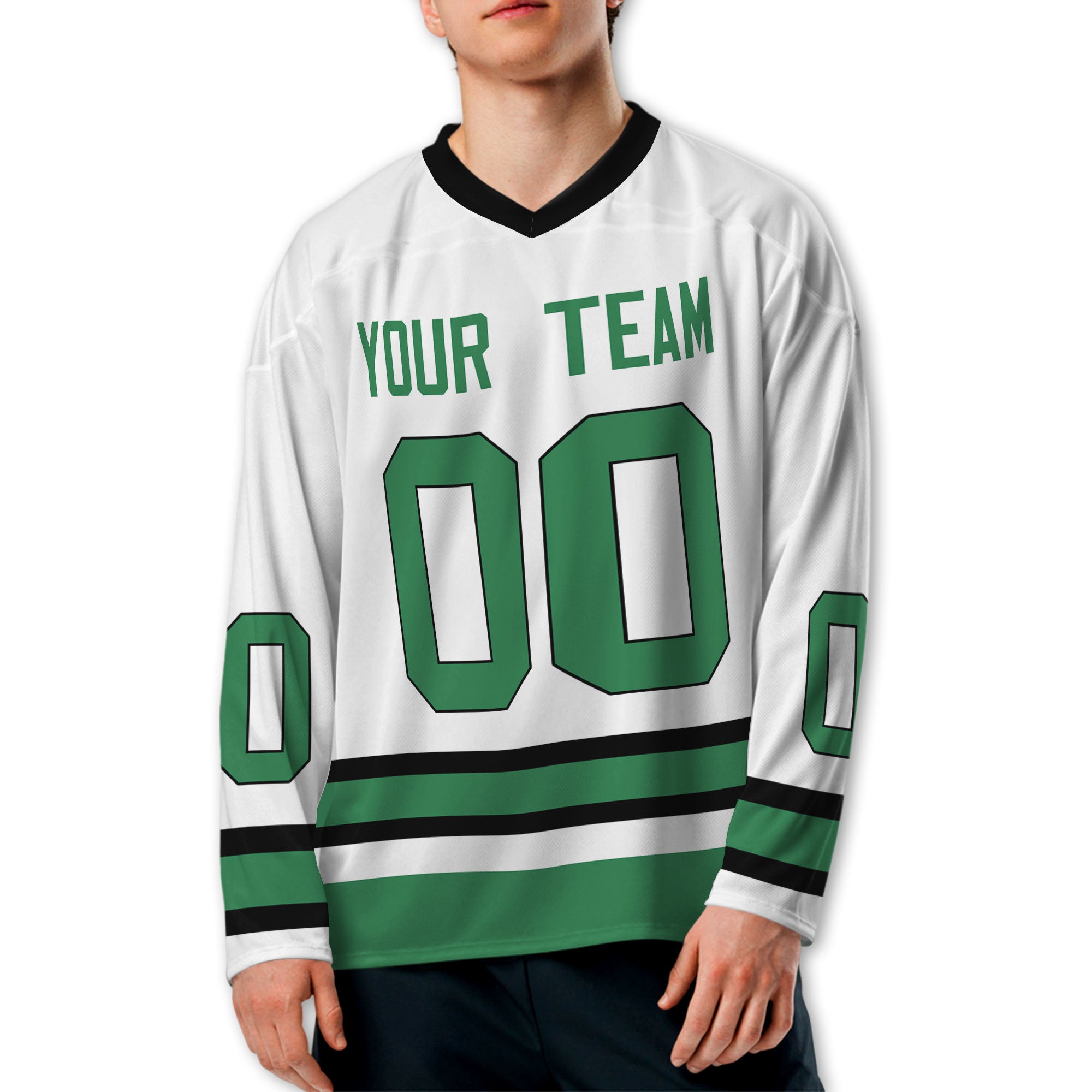 Personalize Hockey Sport Awesome White Green NDA05