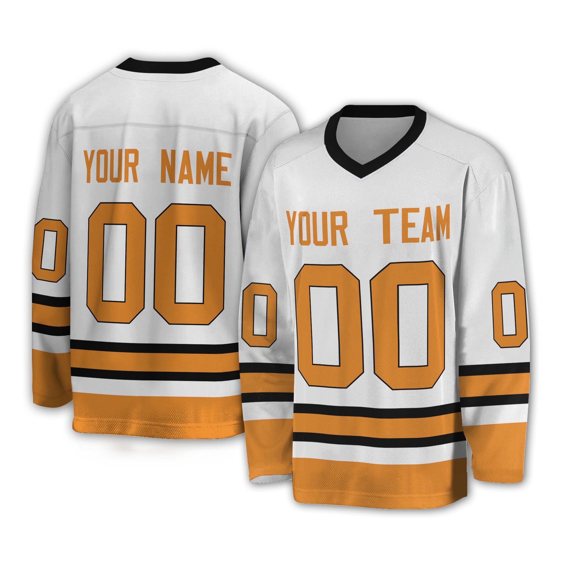 Personalize Hockey Sport Awesome White Orange NDA05