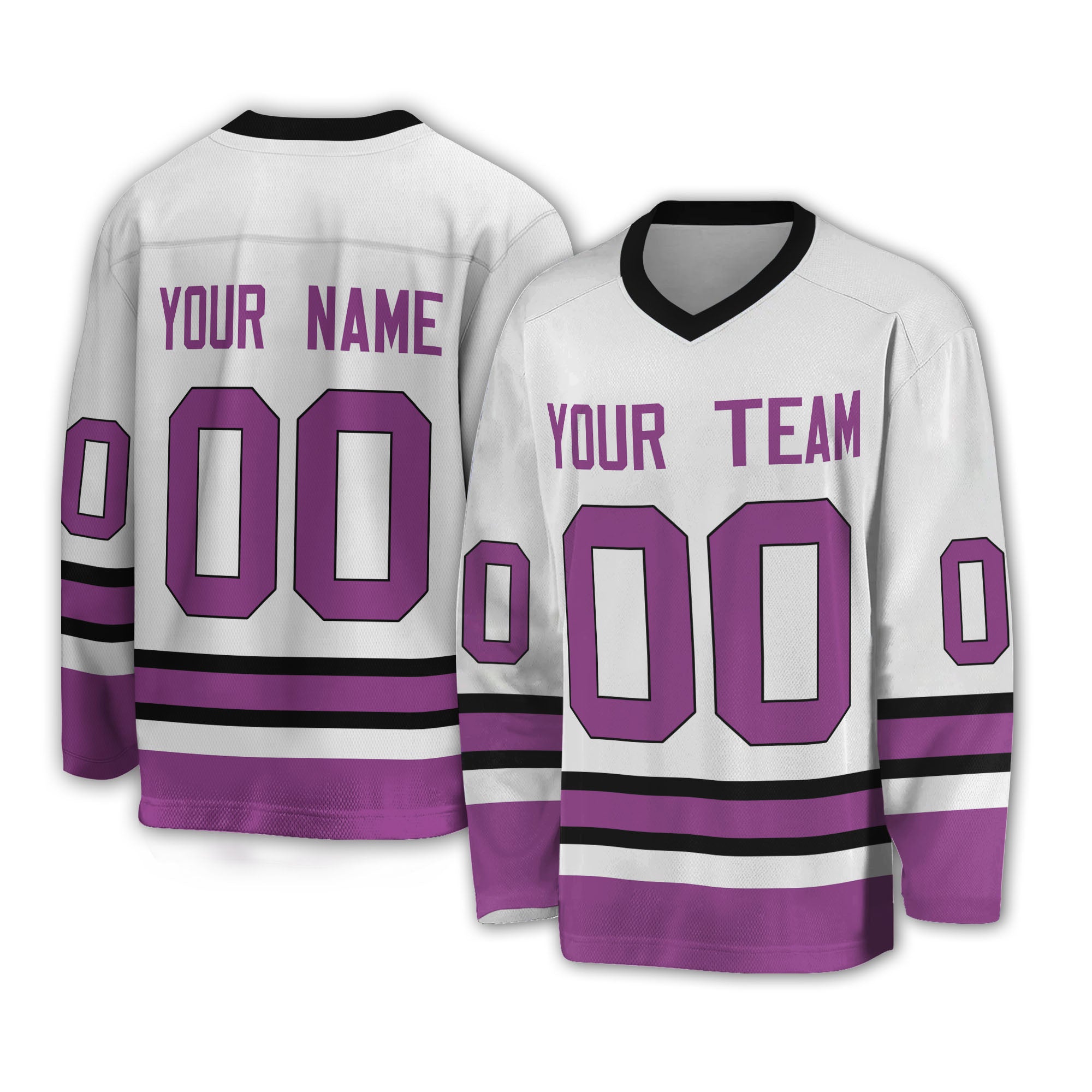 Personalize Hockey Sport Awesome White Purple NDA05