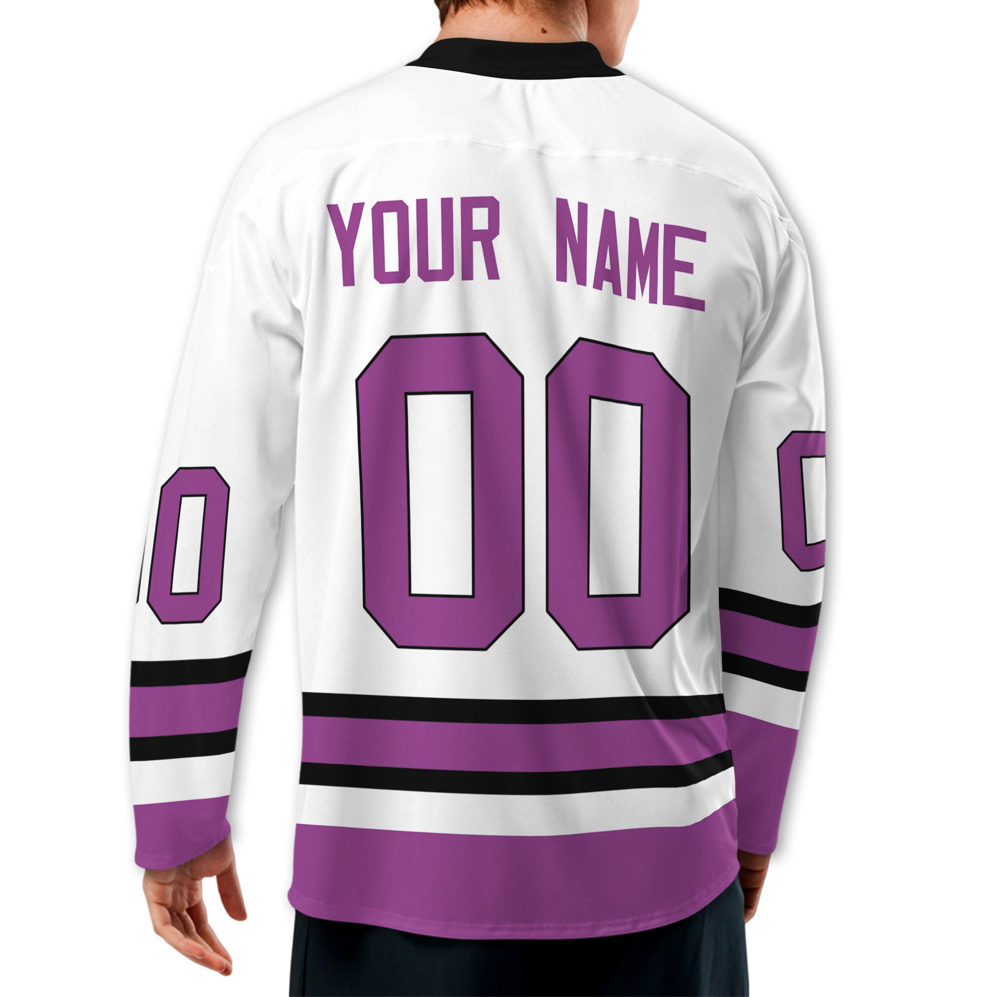 Personalize Hockey Sport Awesome White Purple NDA05