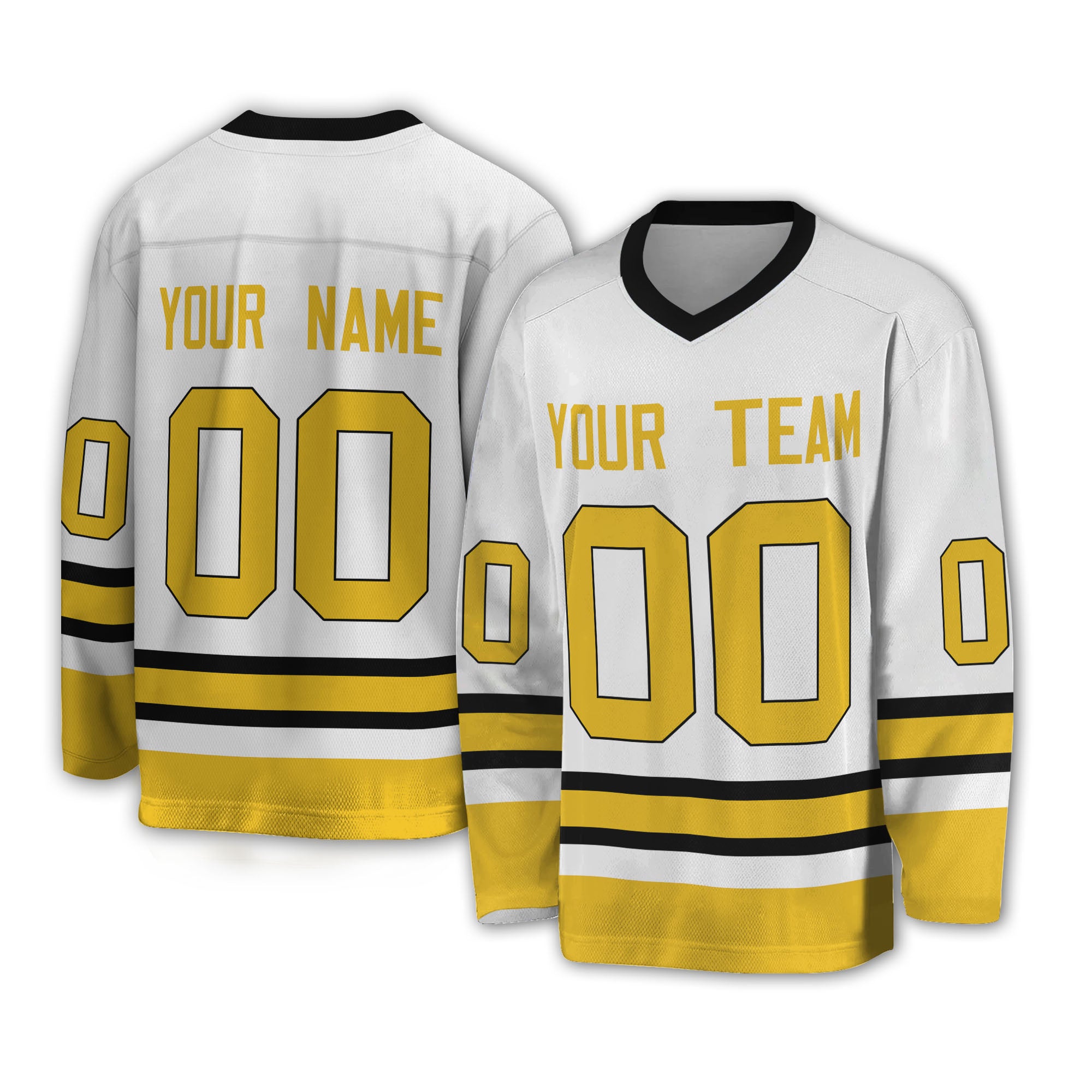 Personalize Hockey Sport Awesome White Yellow NDA05