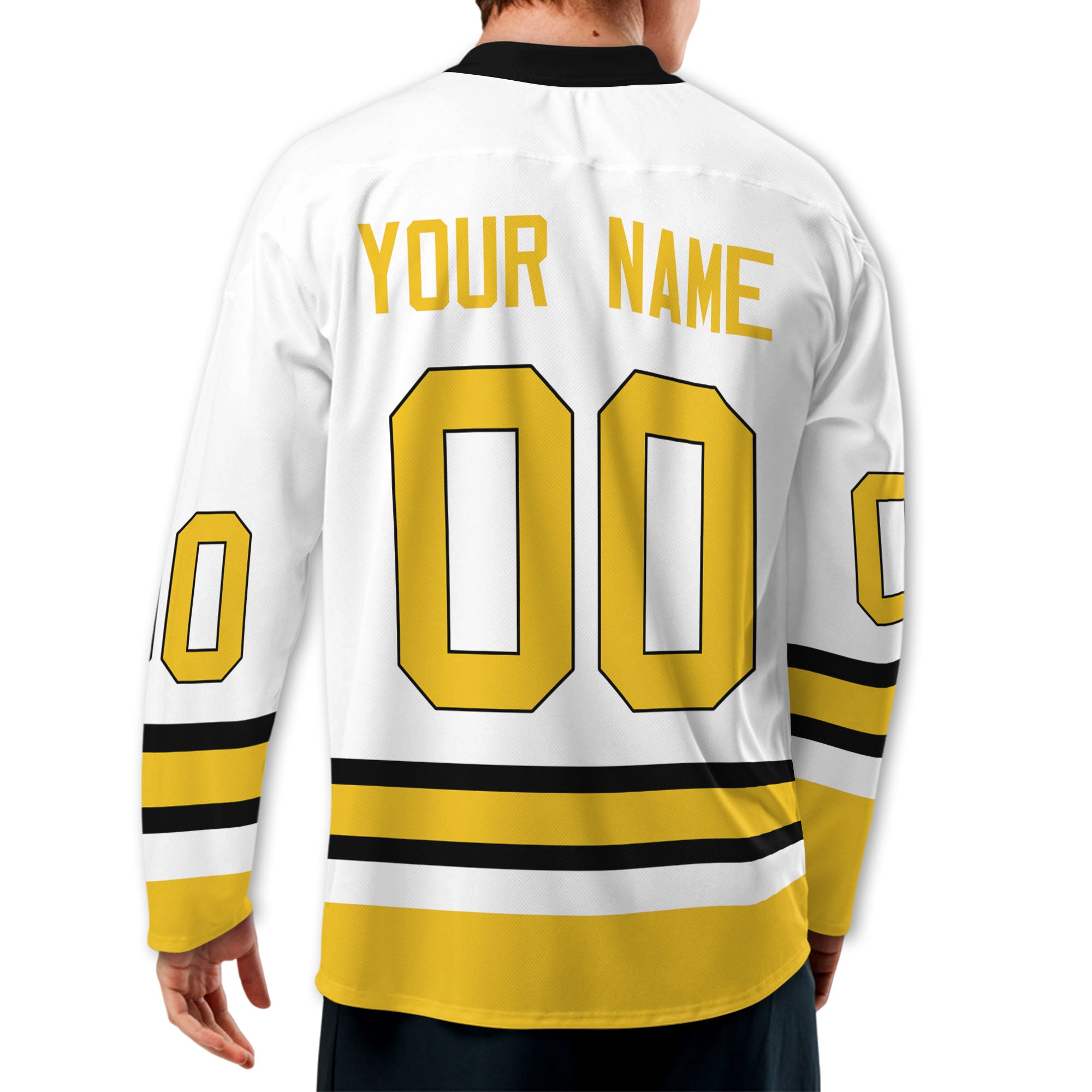Personalize Hockey Sport Awesome White Yellow NDA05