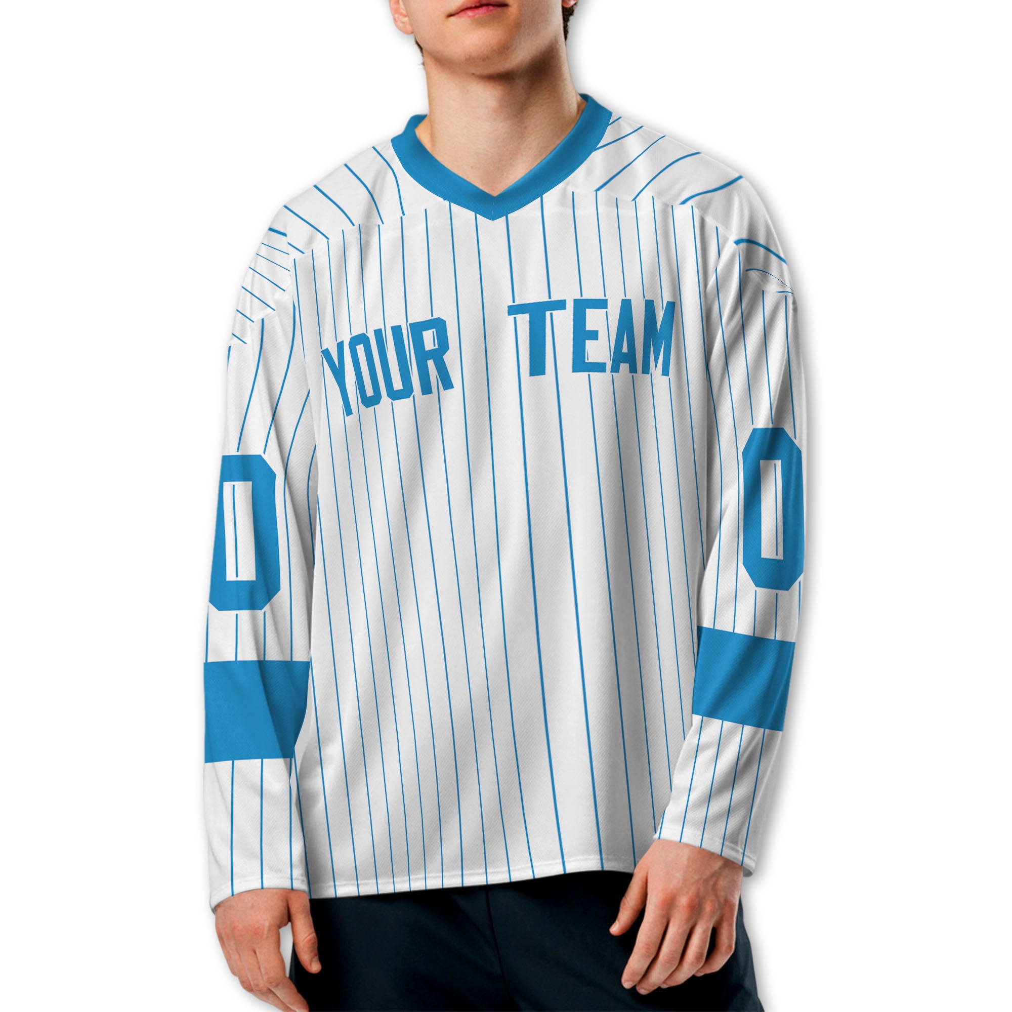 Personalize Jersey Sport Striped Awesome Blue NDA07