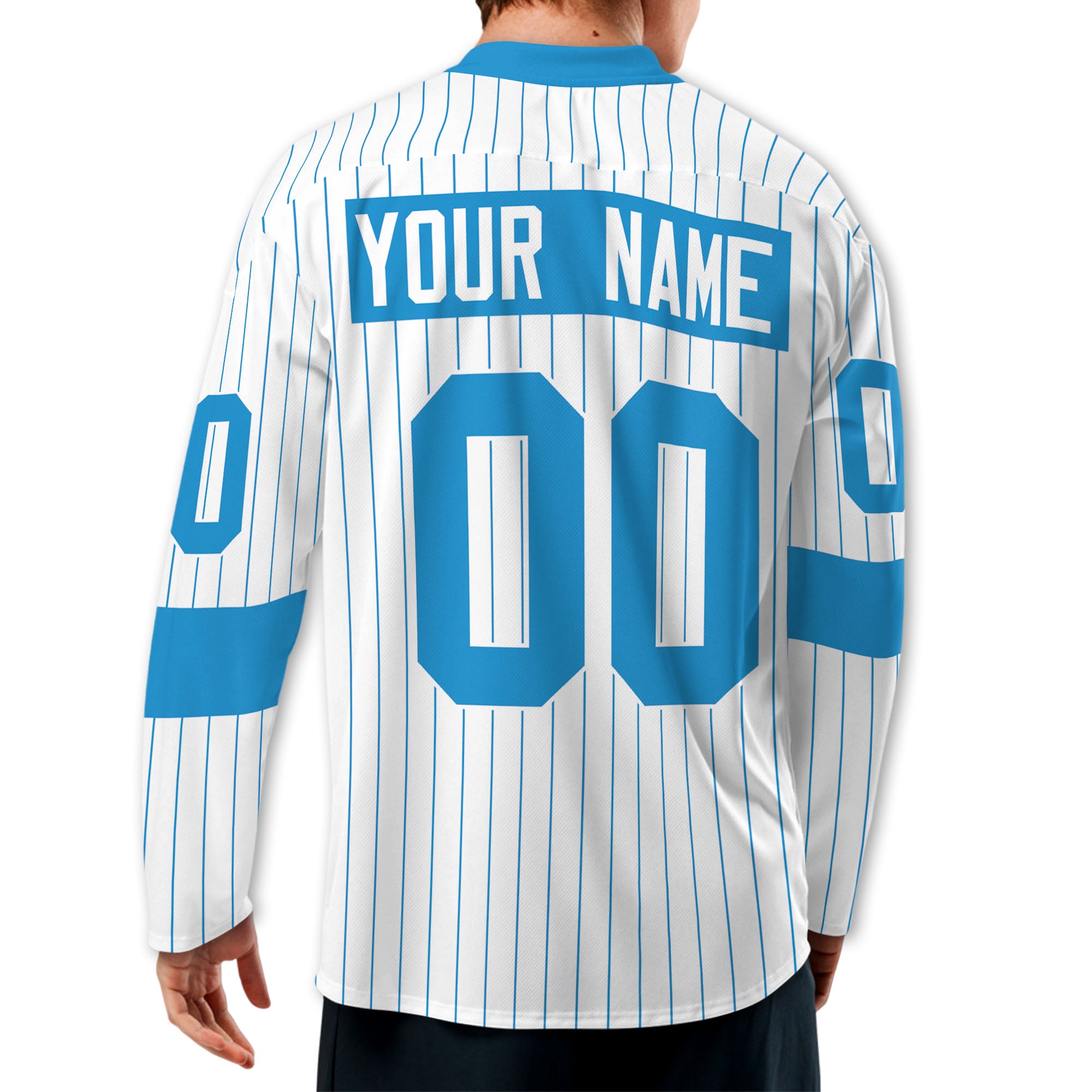 Personalize Jersey Sport Striped Awesome Blue NDA07