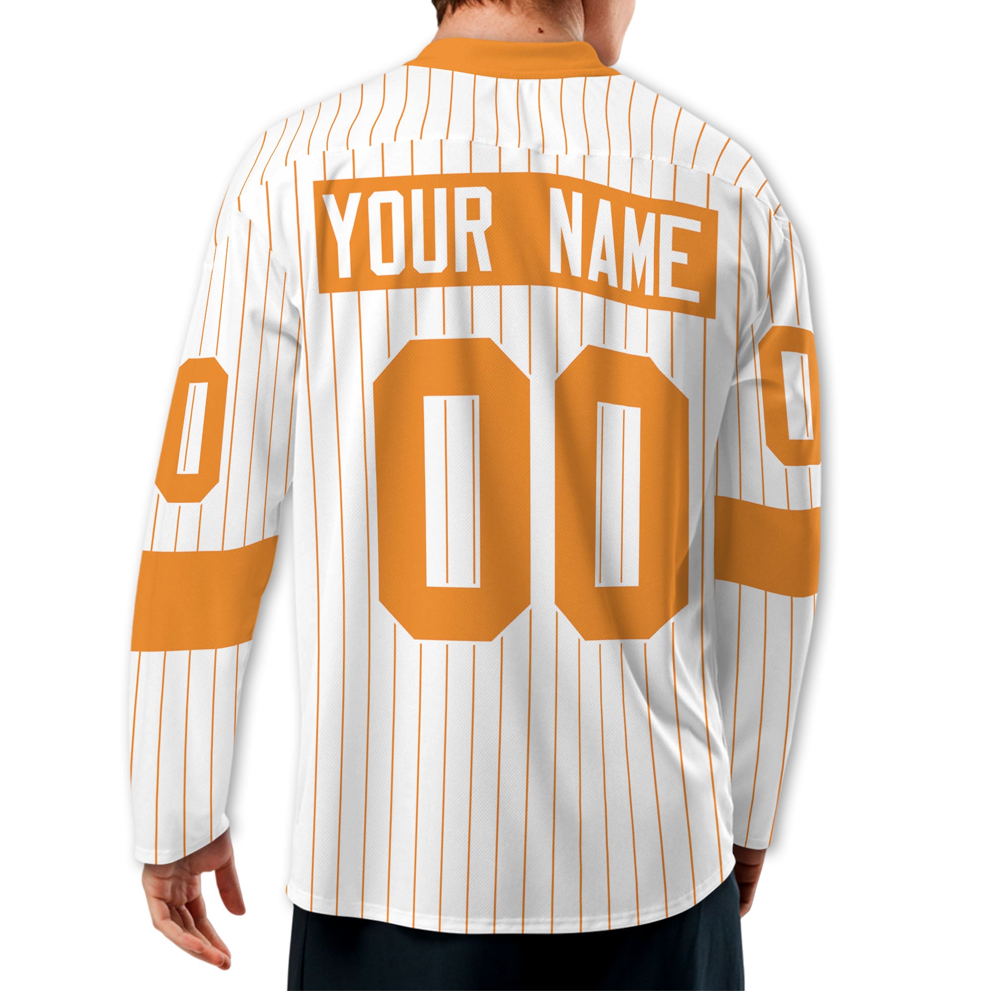 Personalize Jersey Sport Striped Awesome Orange NDA07