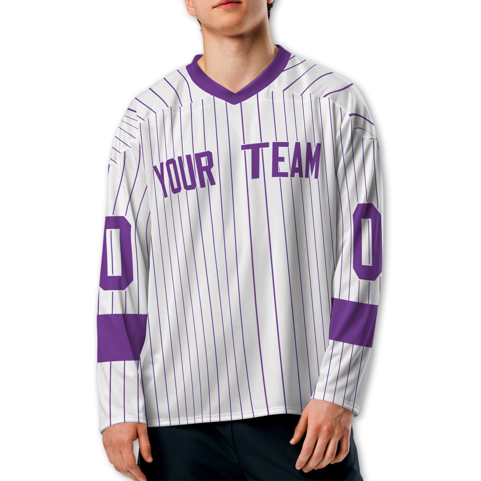 Personalize Jersey Sport Striped Awesome Purple NDA07