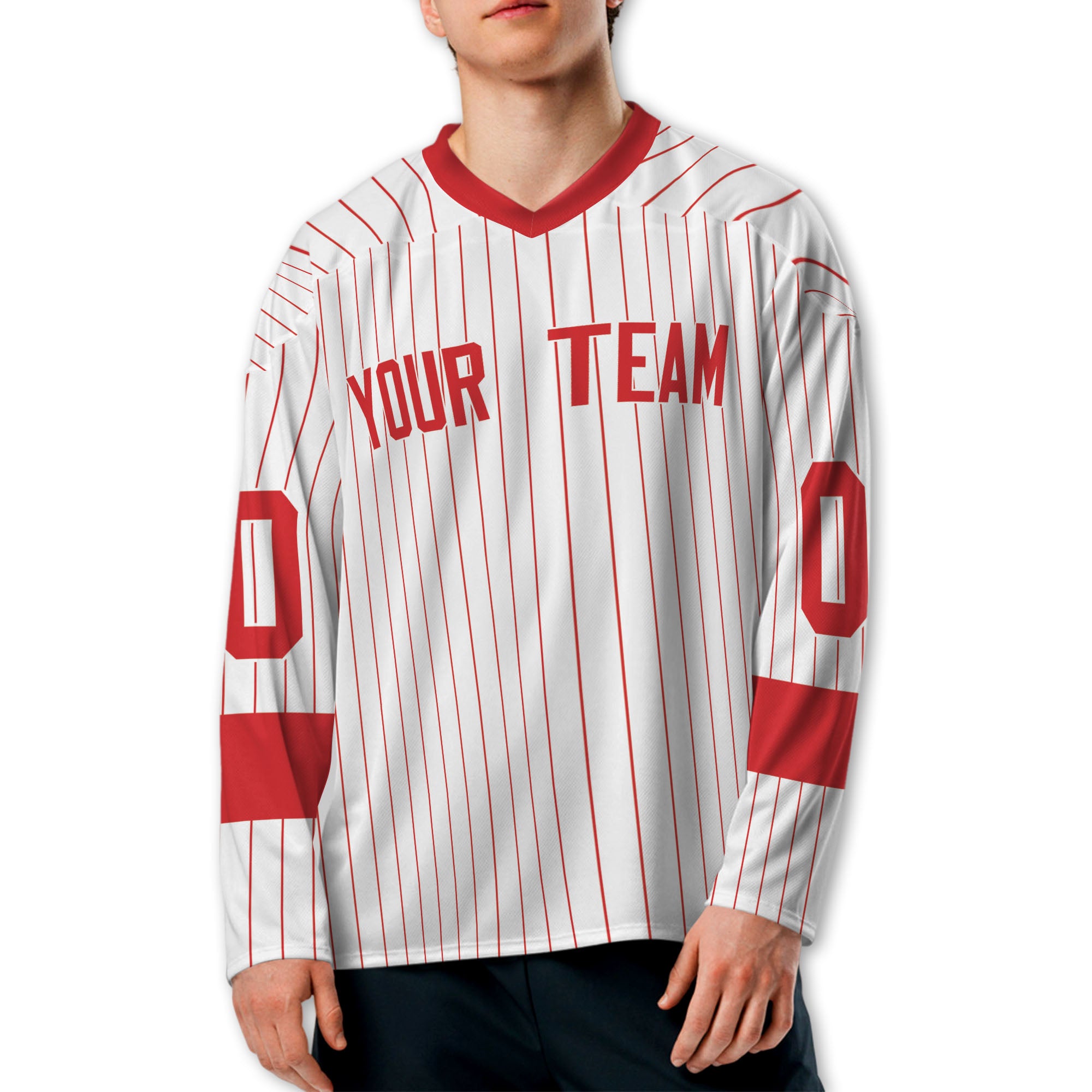 Personalize Jersey Sport Striped Awesome Red NDA07