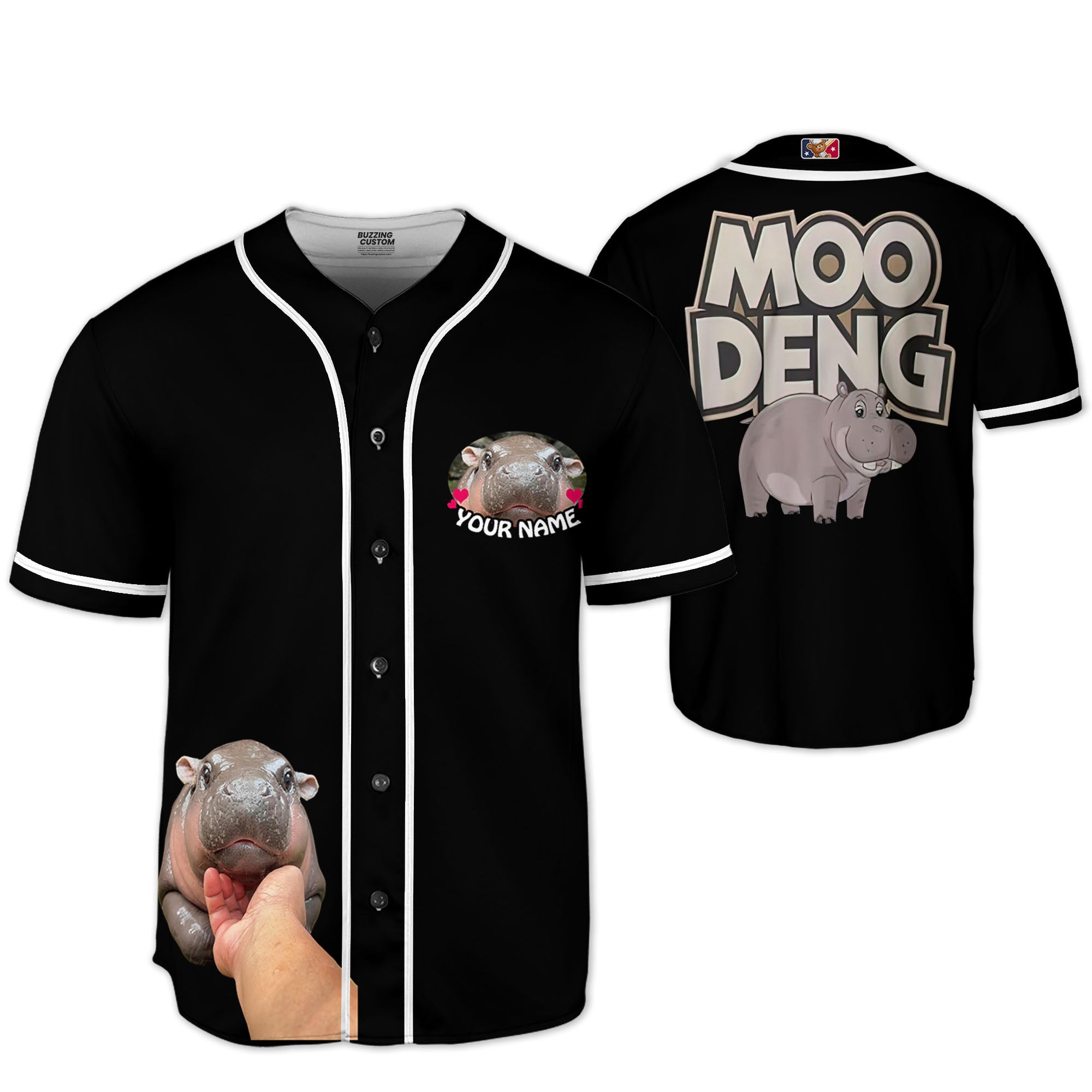personalize-moo-deng-cute-black-baseball-jersey-i2-7295