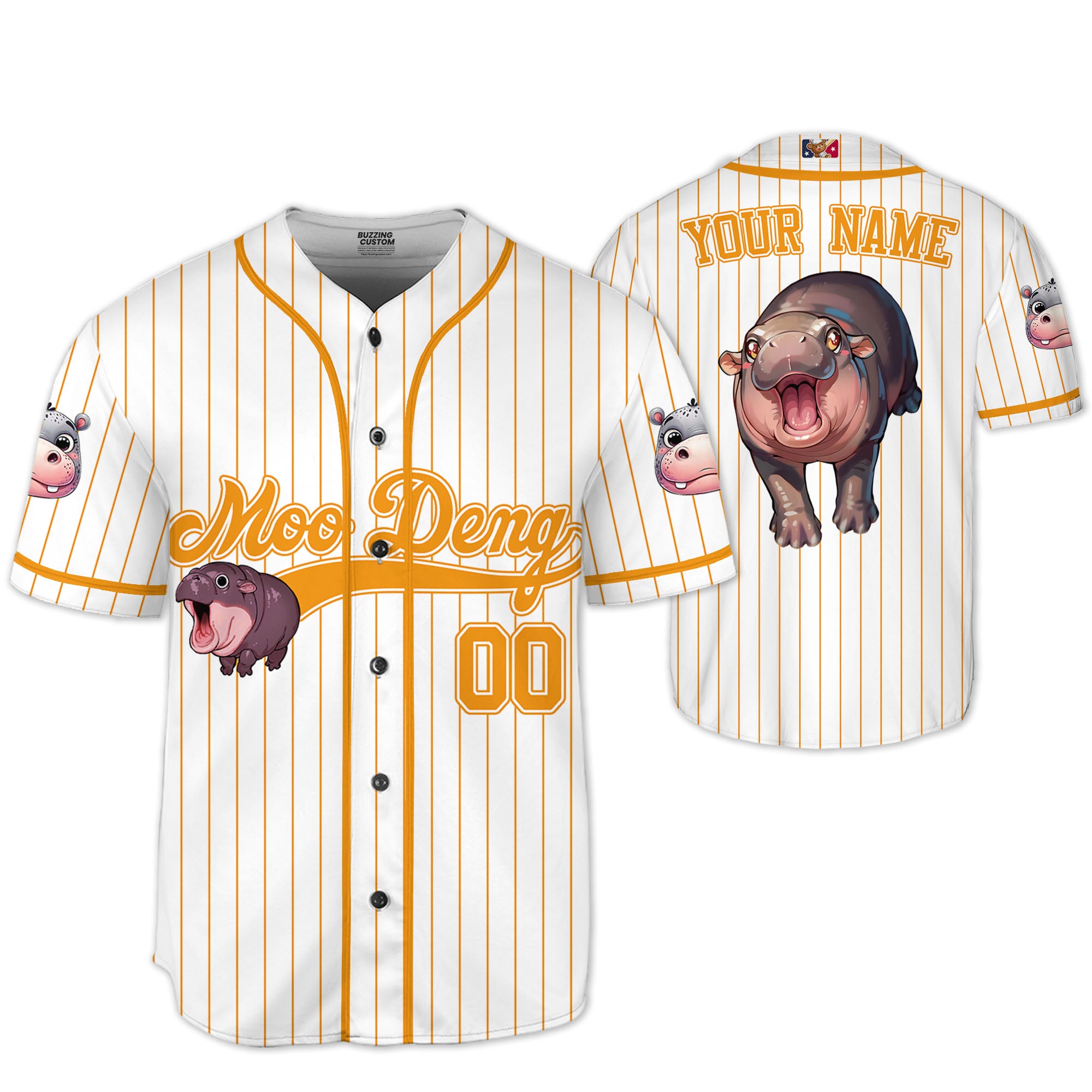 personalize-moo-deng-cute-striped-orange-baseball-jersey-i2-5387