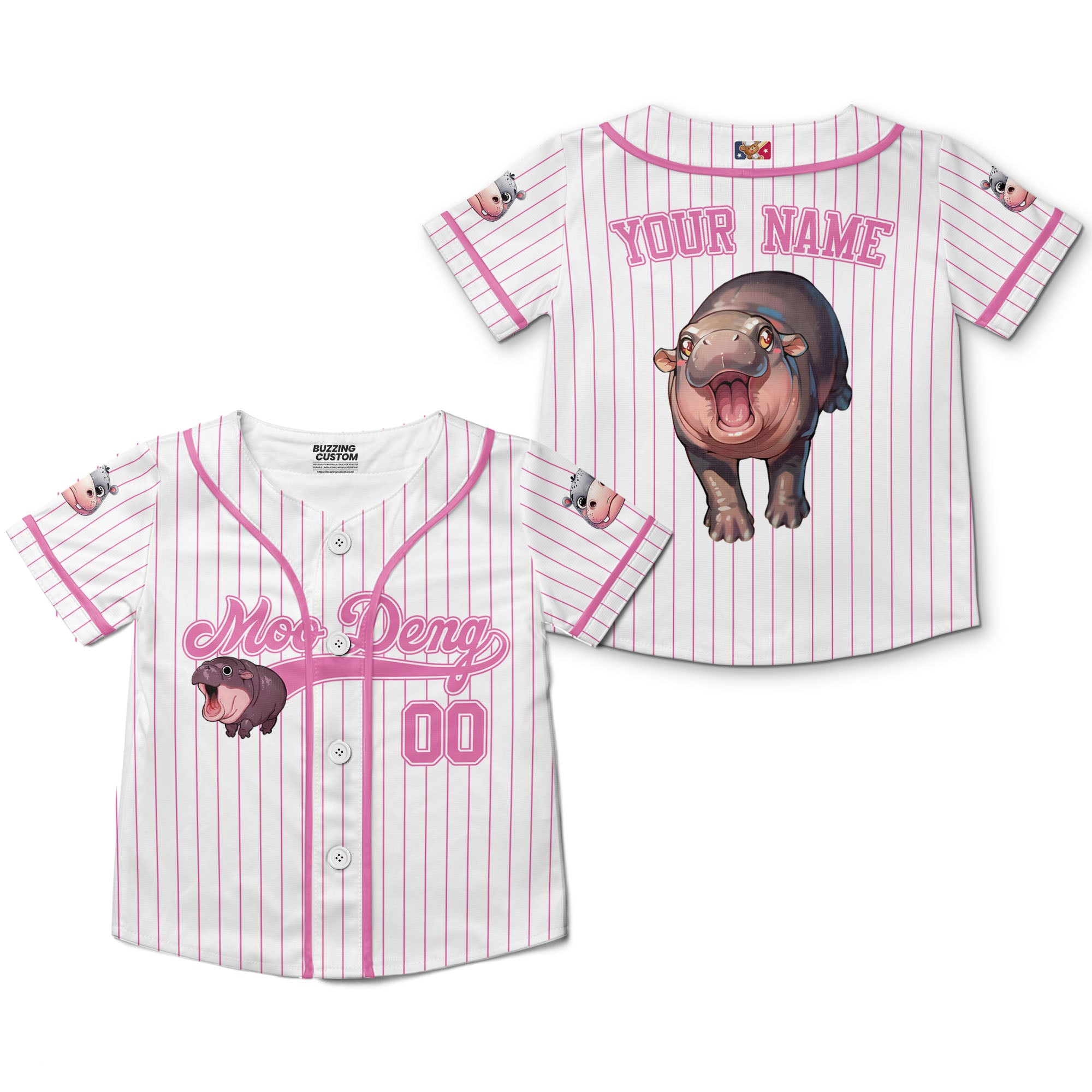 personalize-moo-deng-cute-striped-pink-baseball-jersey-i2-8482