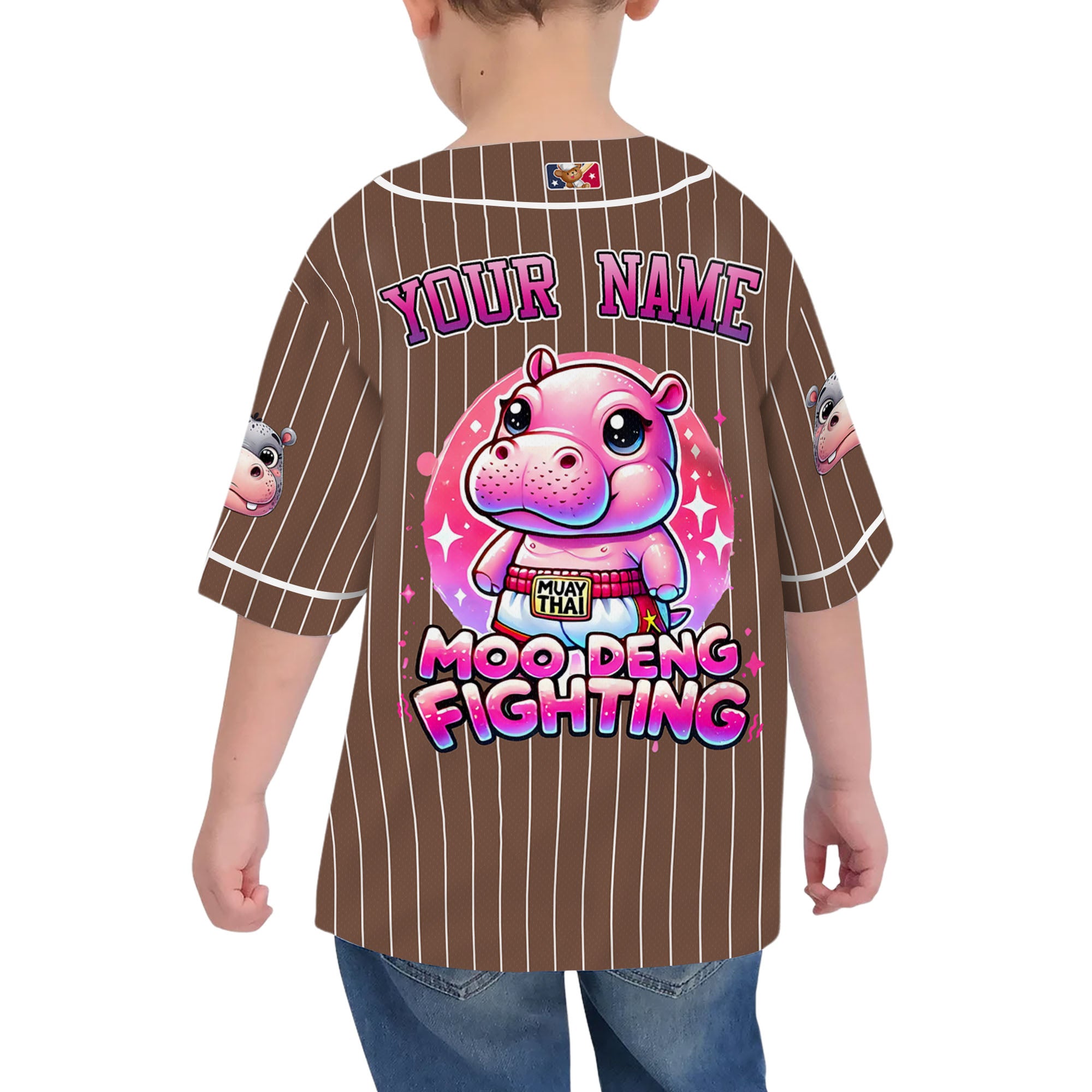 personalize-moo-deng-fighting-cute-striped-brown-pink-baseball-jersey-i2-5793